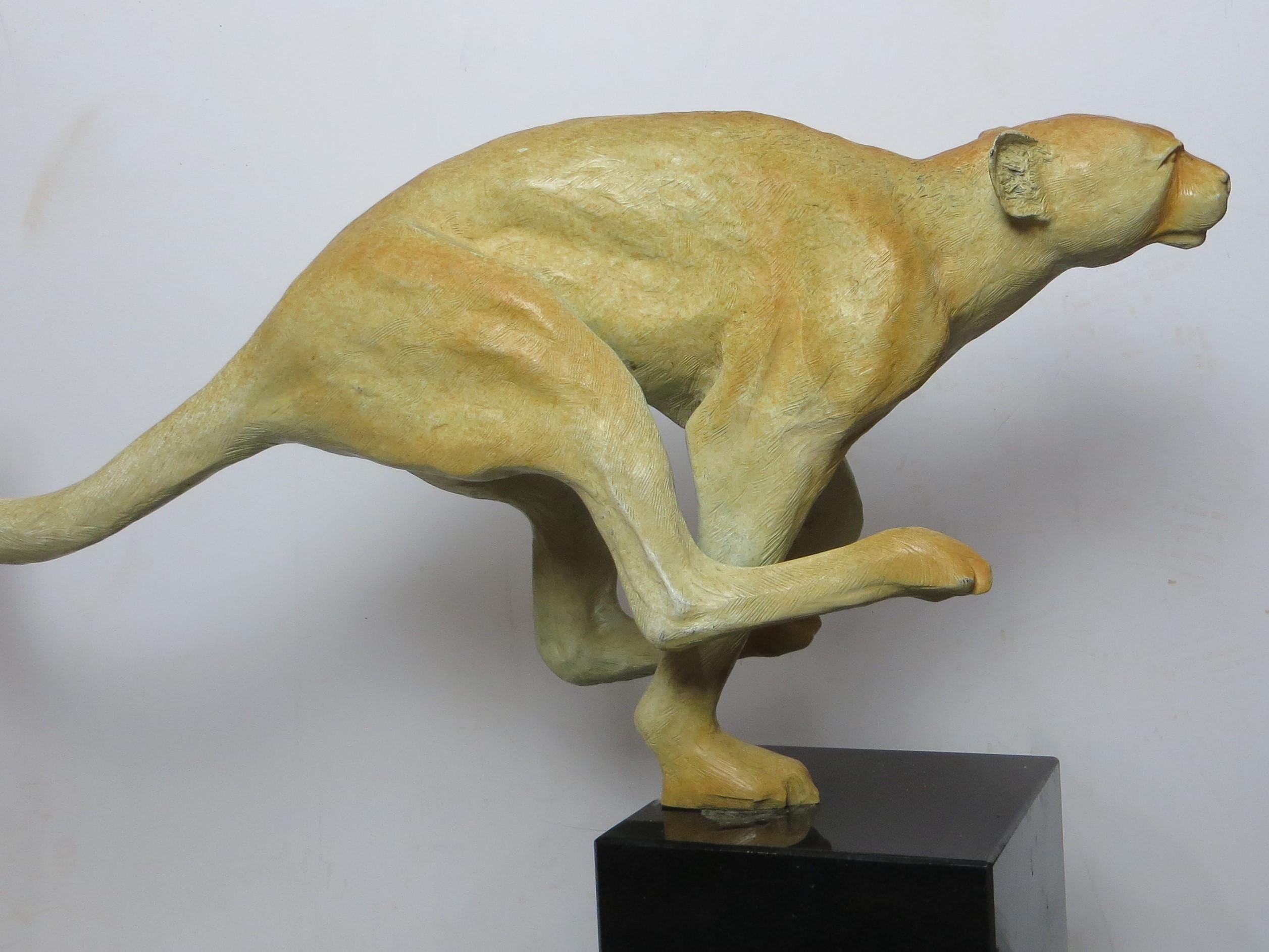 the sculptor ( We can't read the name ) is a passionate animal sculptor. It progresses with more and more important works and groups of moving animals (lions, cheetahs, bears, wolves, wild boars ...)
   One feels in front of his very expressionist