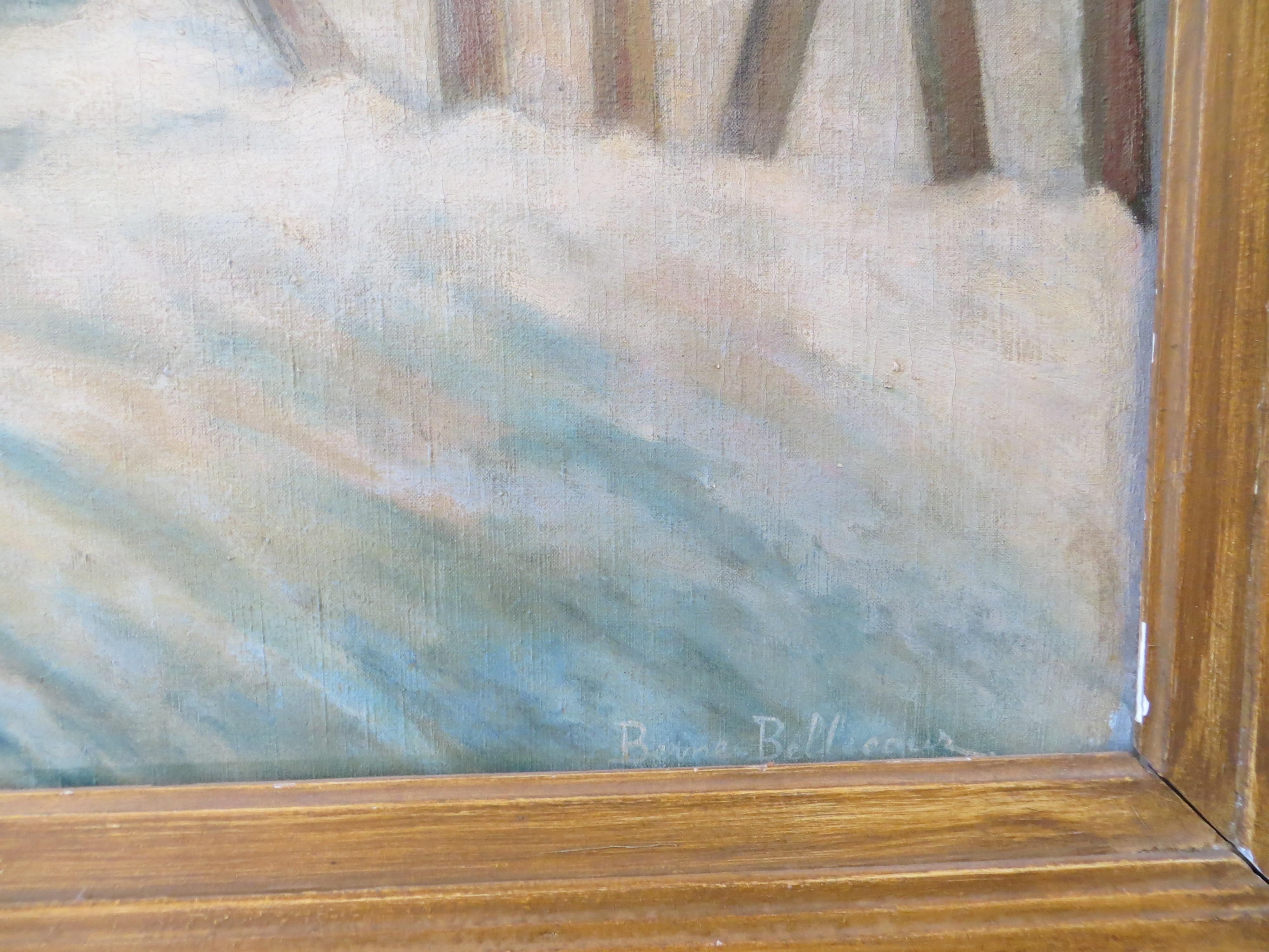 A. Winter Landscape - Painting di Étienne-Prosper Berne-Bellecour.