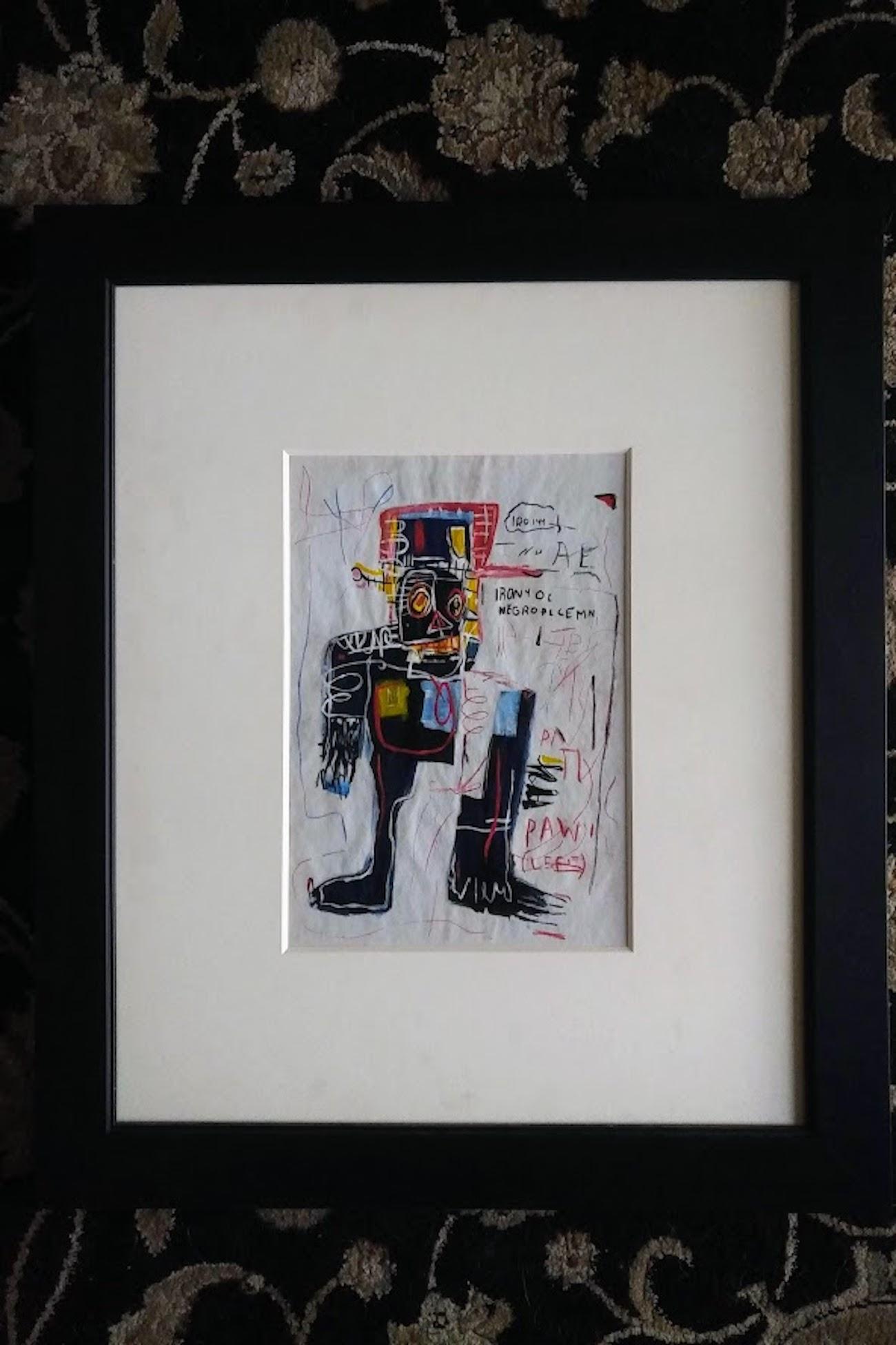 La succession de Jean-Michel Basquiat - L'ironie d'un policier noir, techniques mixtes - Art de (after) Jean-Michel Basquiat