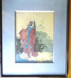 Original Aquarell von Delovincourt Fashion, signiert