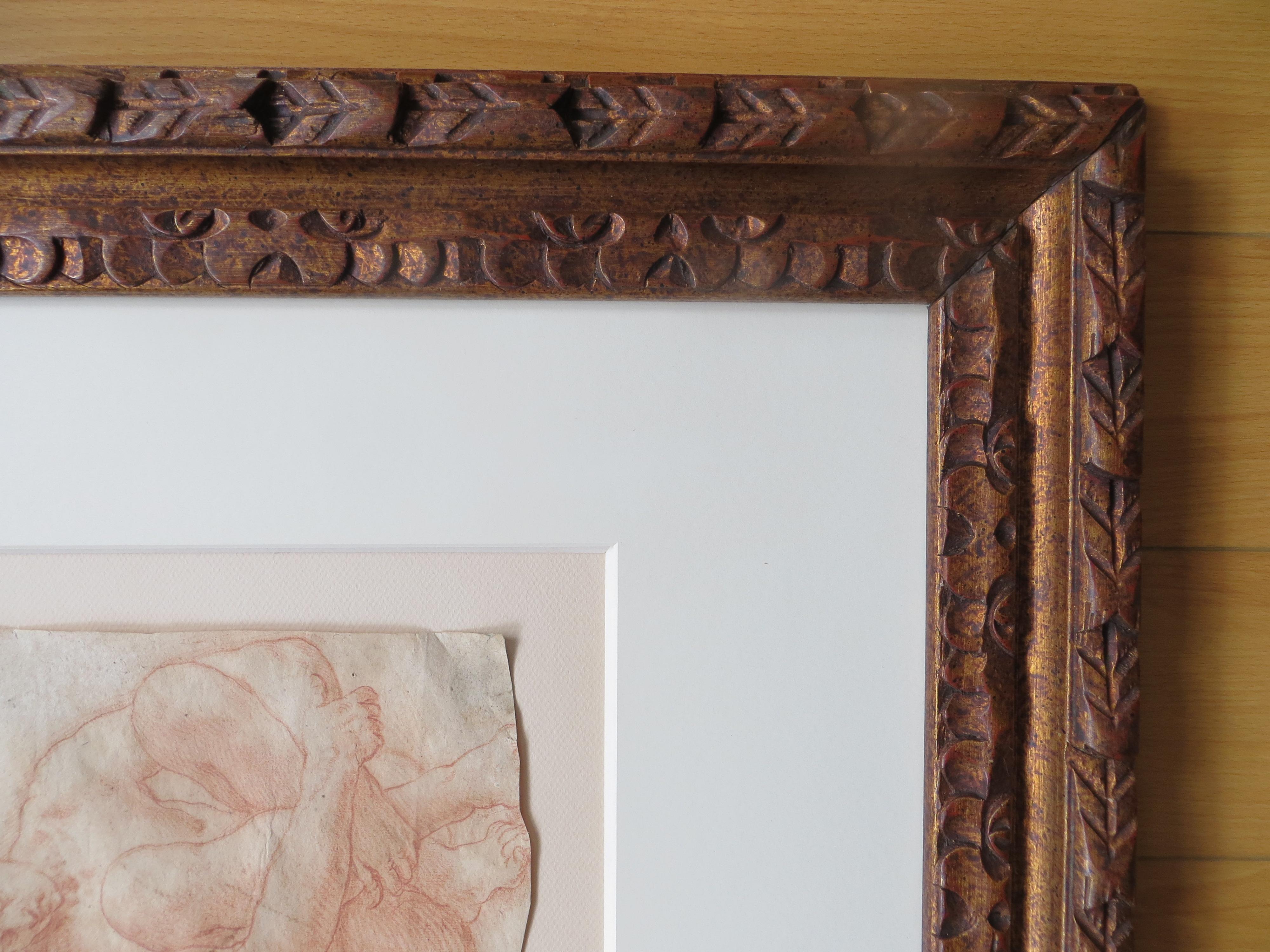 French Old Master Sanguine Zeichnung von Herkules – Art von Unknown