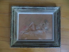 Original watercolour Nude by Antoine Calbet
