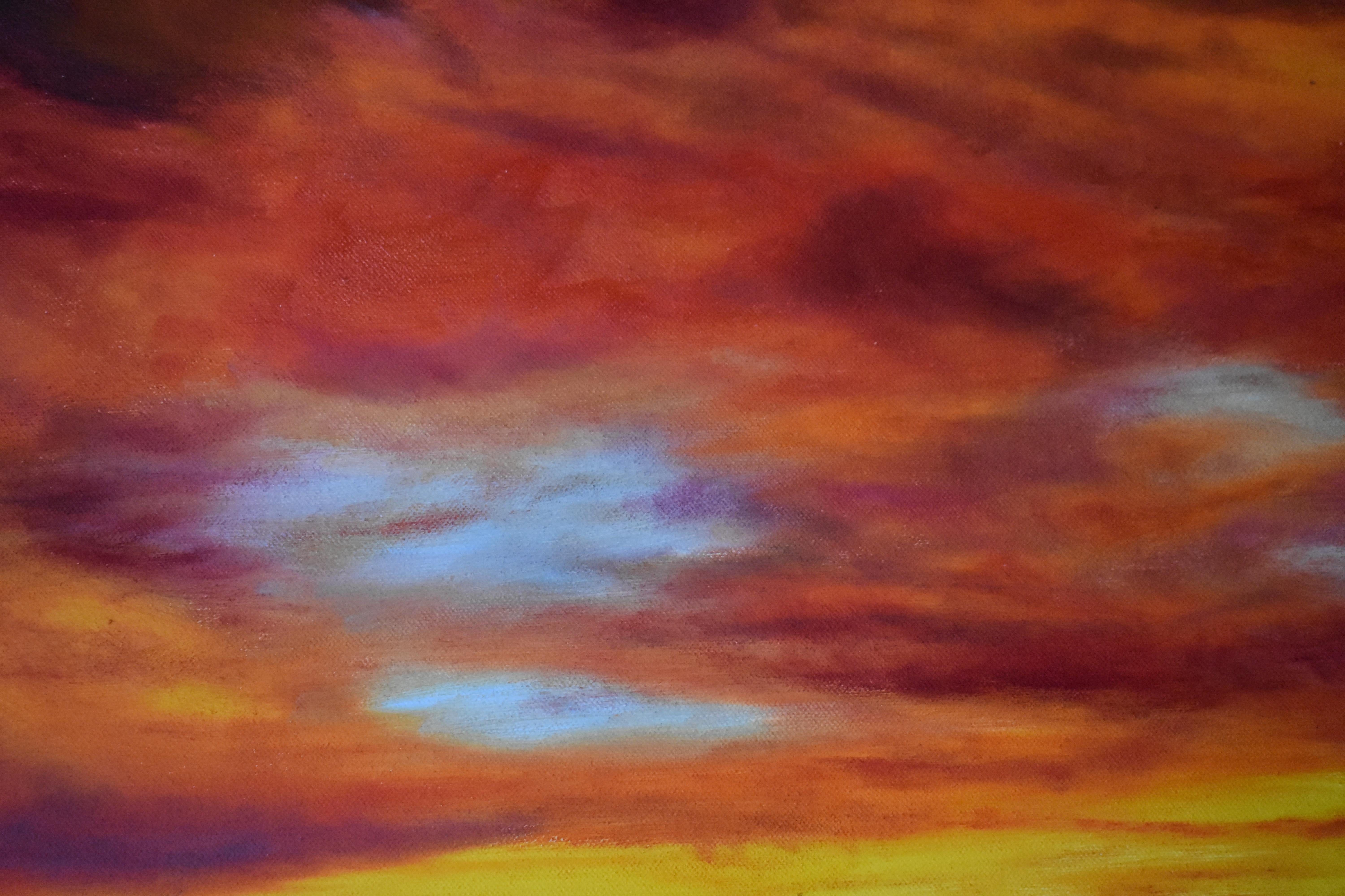 Panoramic Hawaian Sunset  - Painting by Anil Sawe