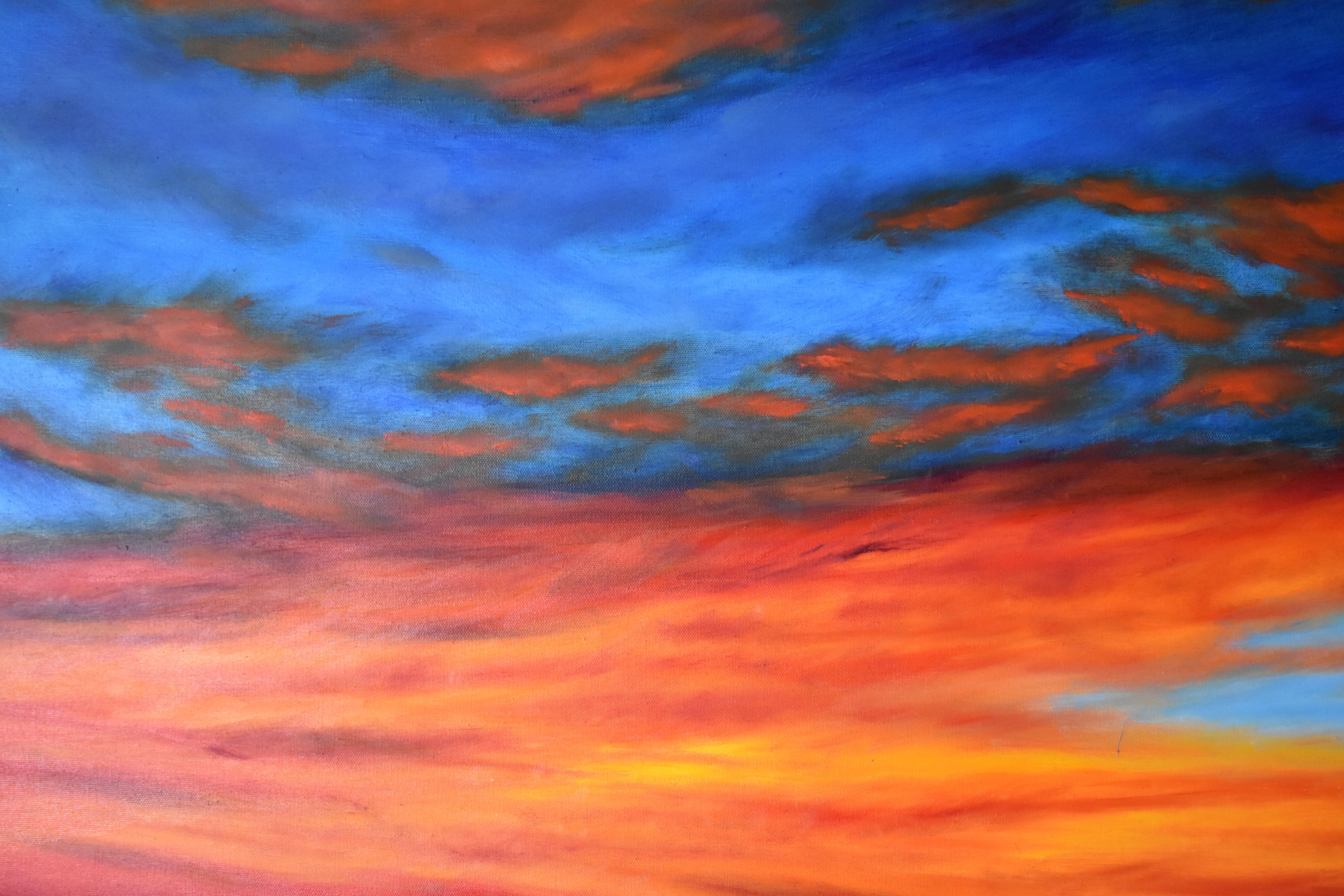 Anil Sawe Landscape Painting - Sunset Vibrance 