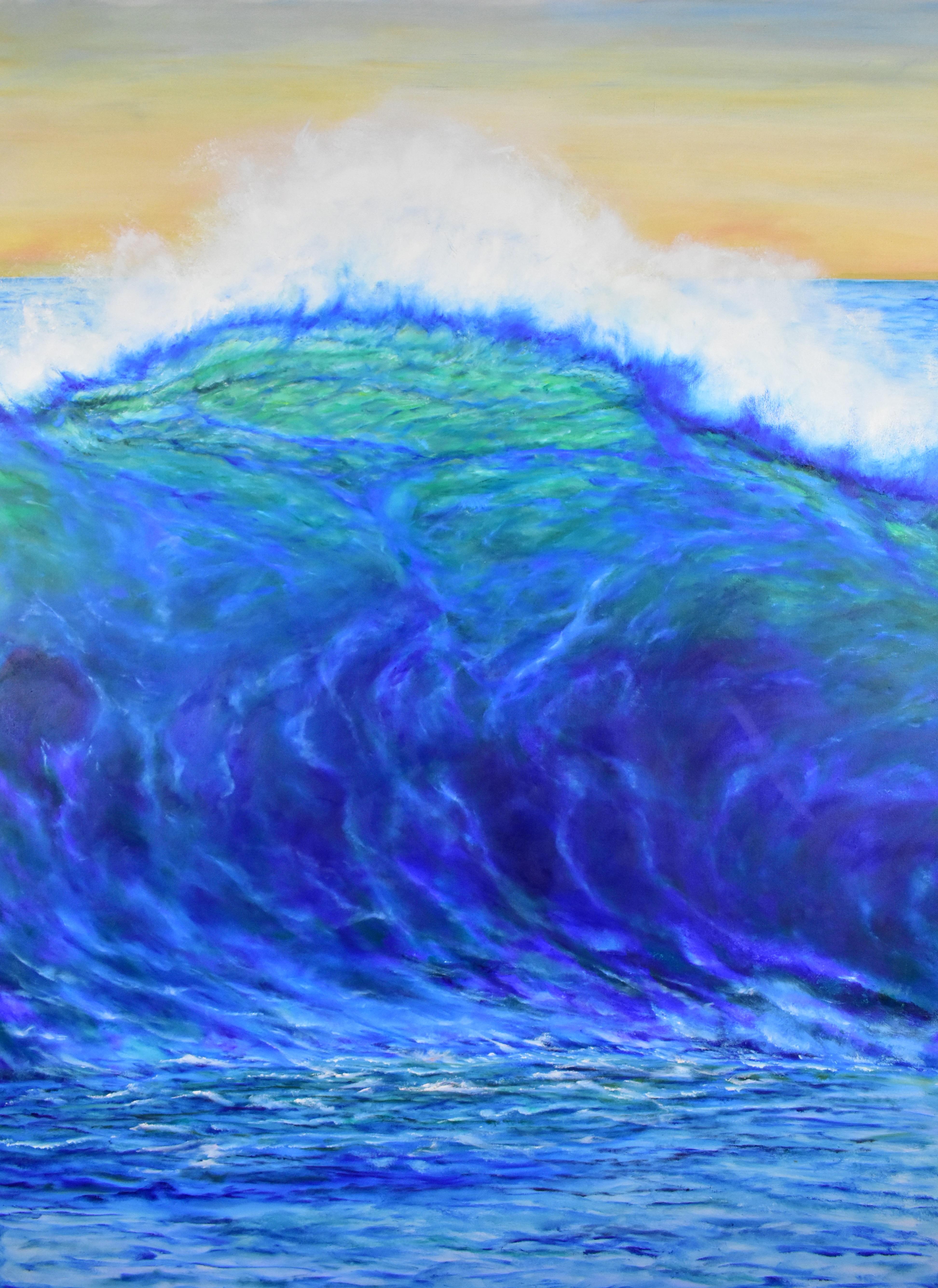 Anil Sawe Figurative Painting - The big Wave 