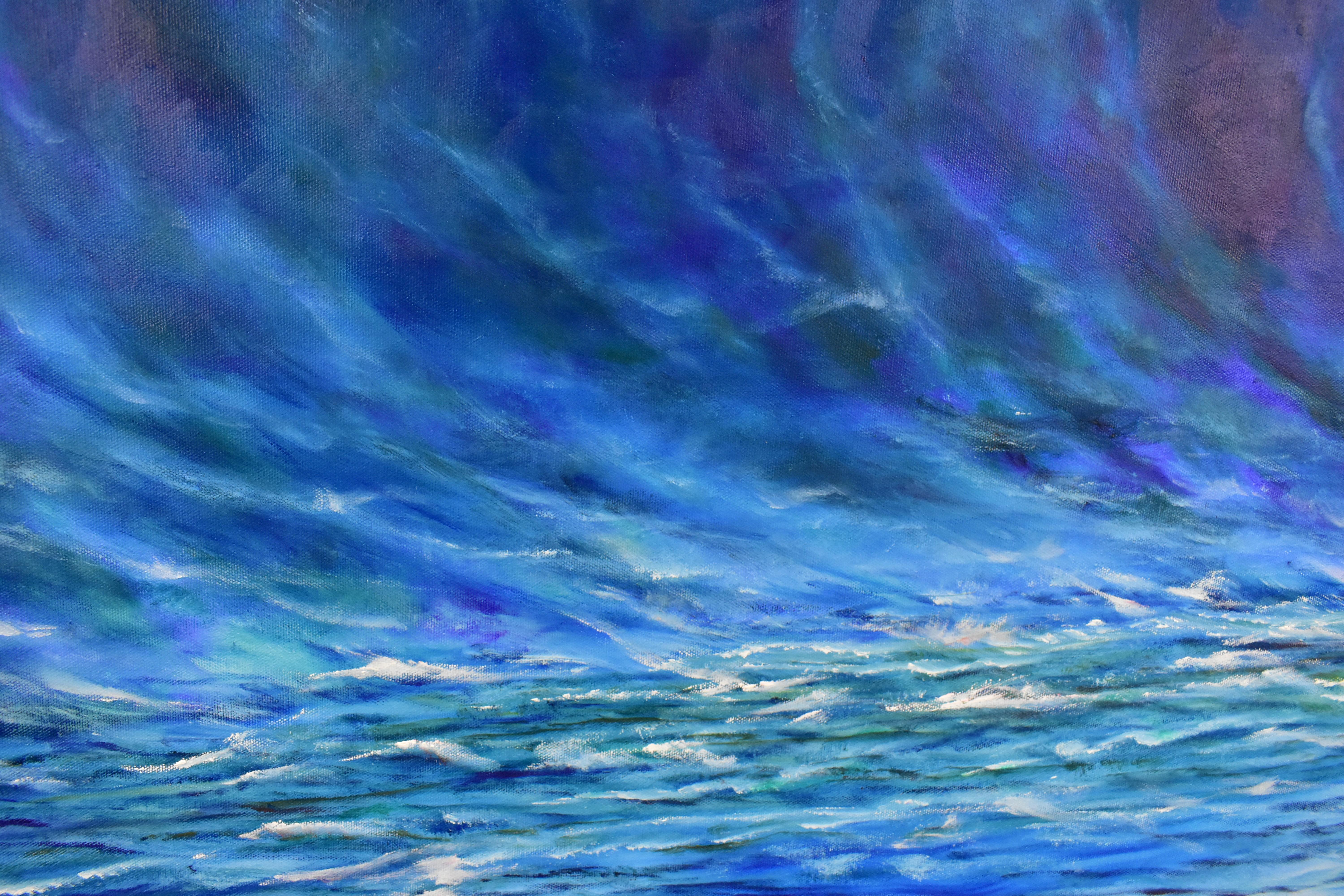 The big Wave  - American Impressionist Painting by Anil Sawe