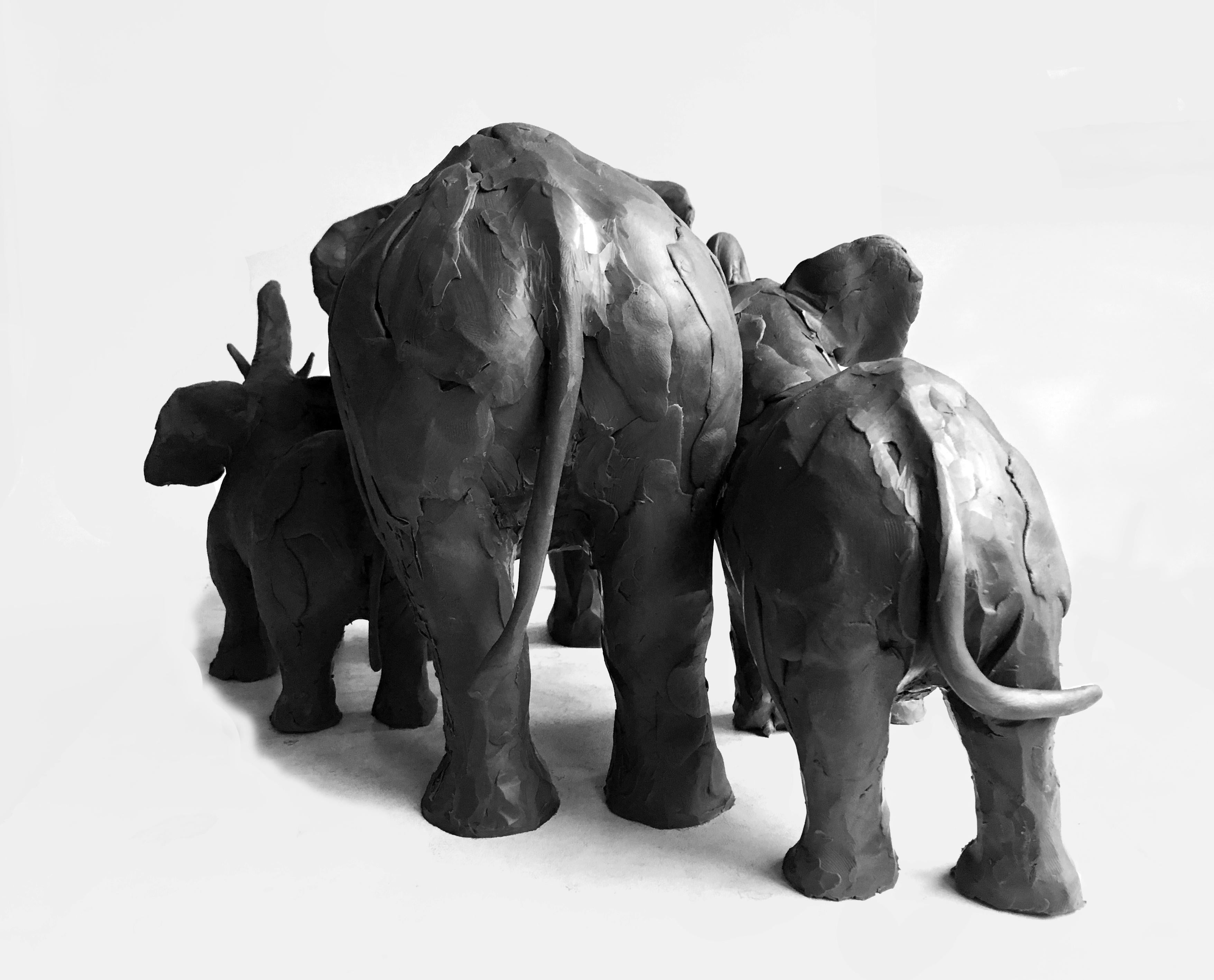 Pachydermes - Sculpture by Jorge Borras