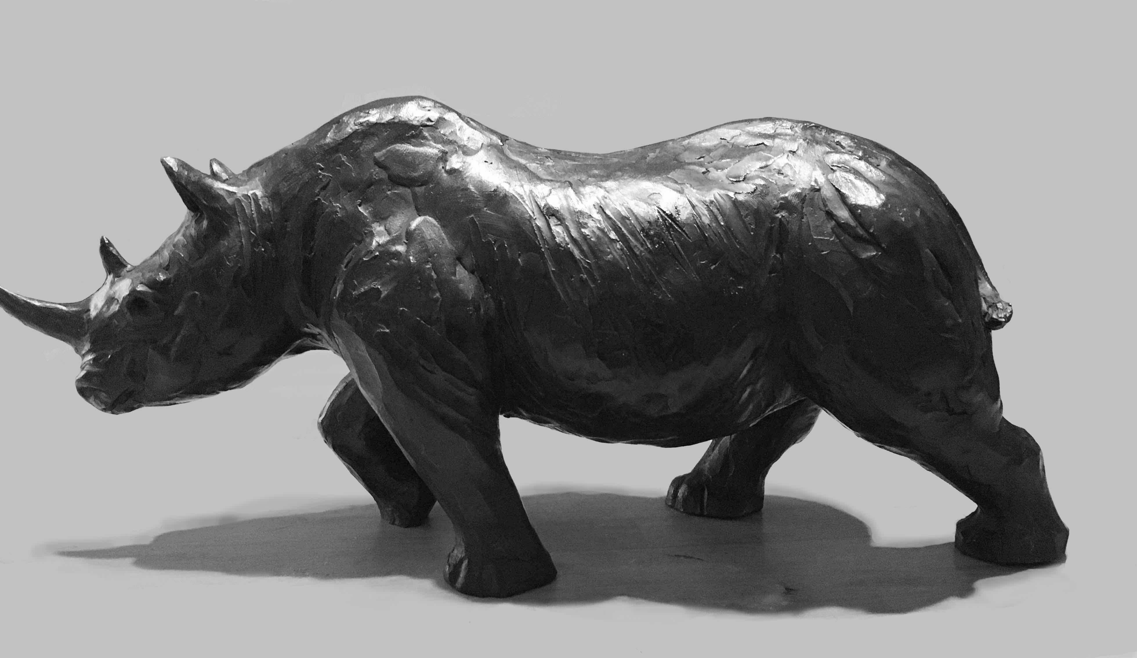 Rhinocros aus Zinn (Zeitgenössisch), Sculpture, von Jorge Borras