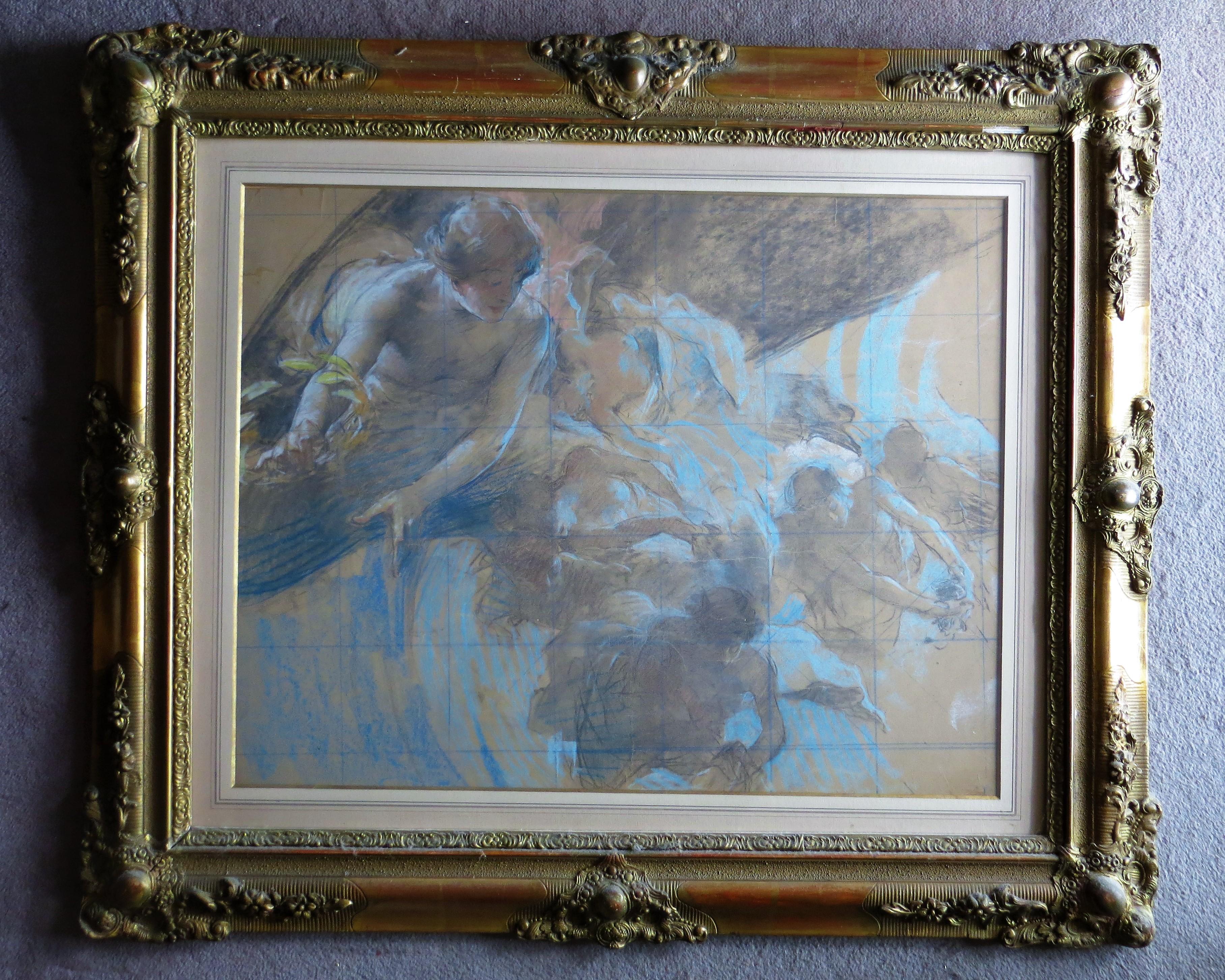 Opera ceiling project  1  - Painting by Paul Albert BESNARD