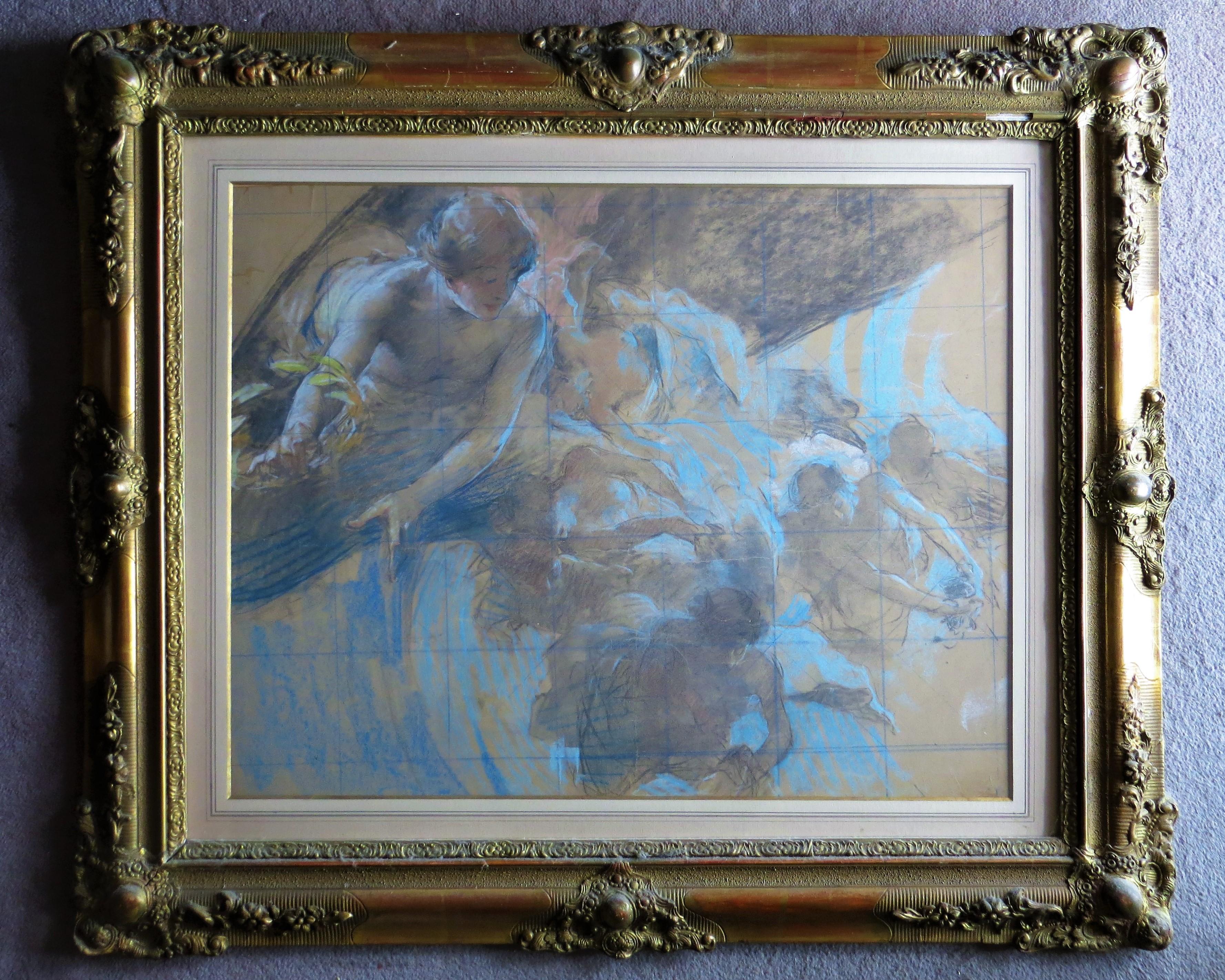 Paul Albert BESNARD Landscape Painting – Projekt Operndecke  1