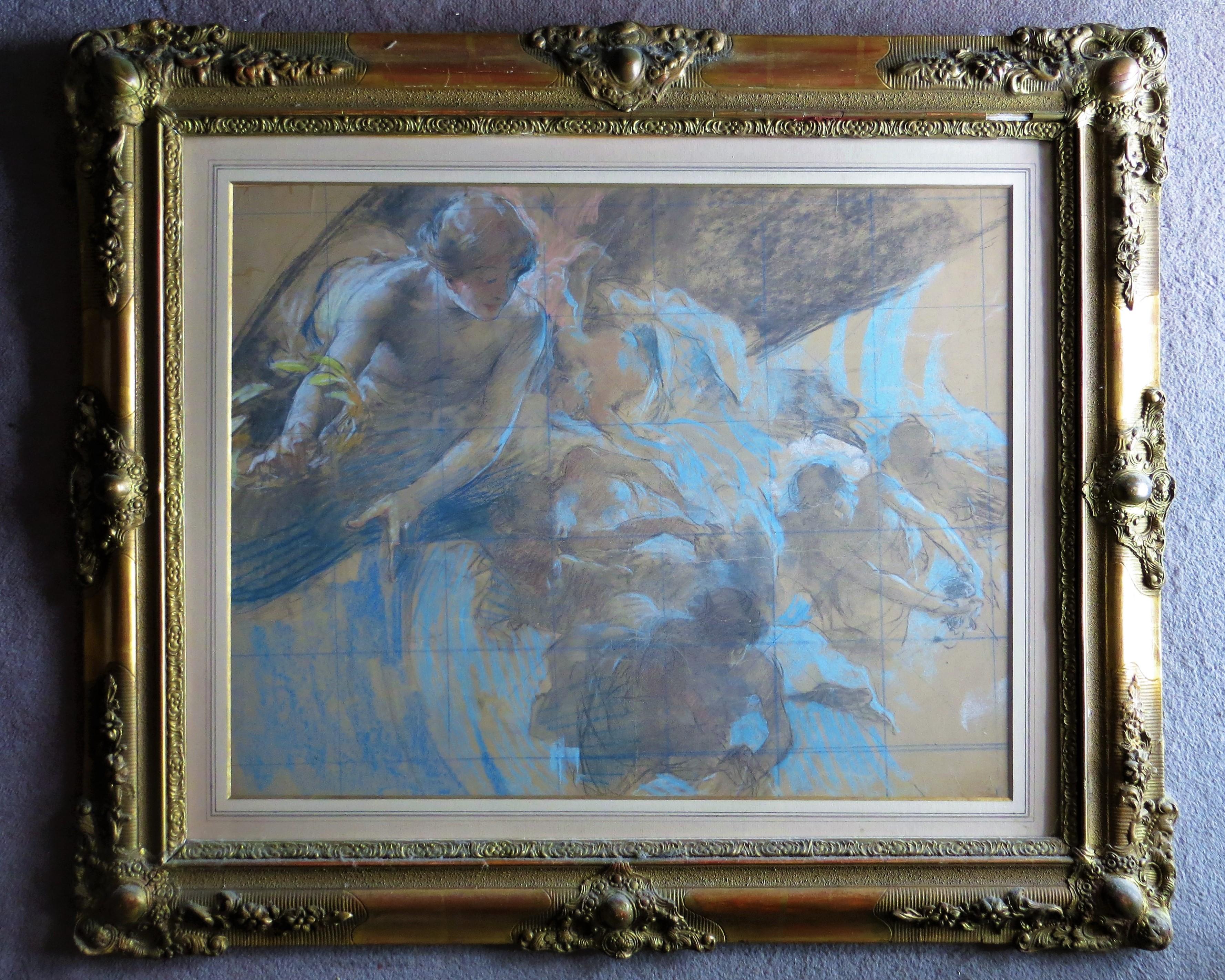 Paul Albert BESNARD Landscape Painting - Opera ceiling project  1 