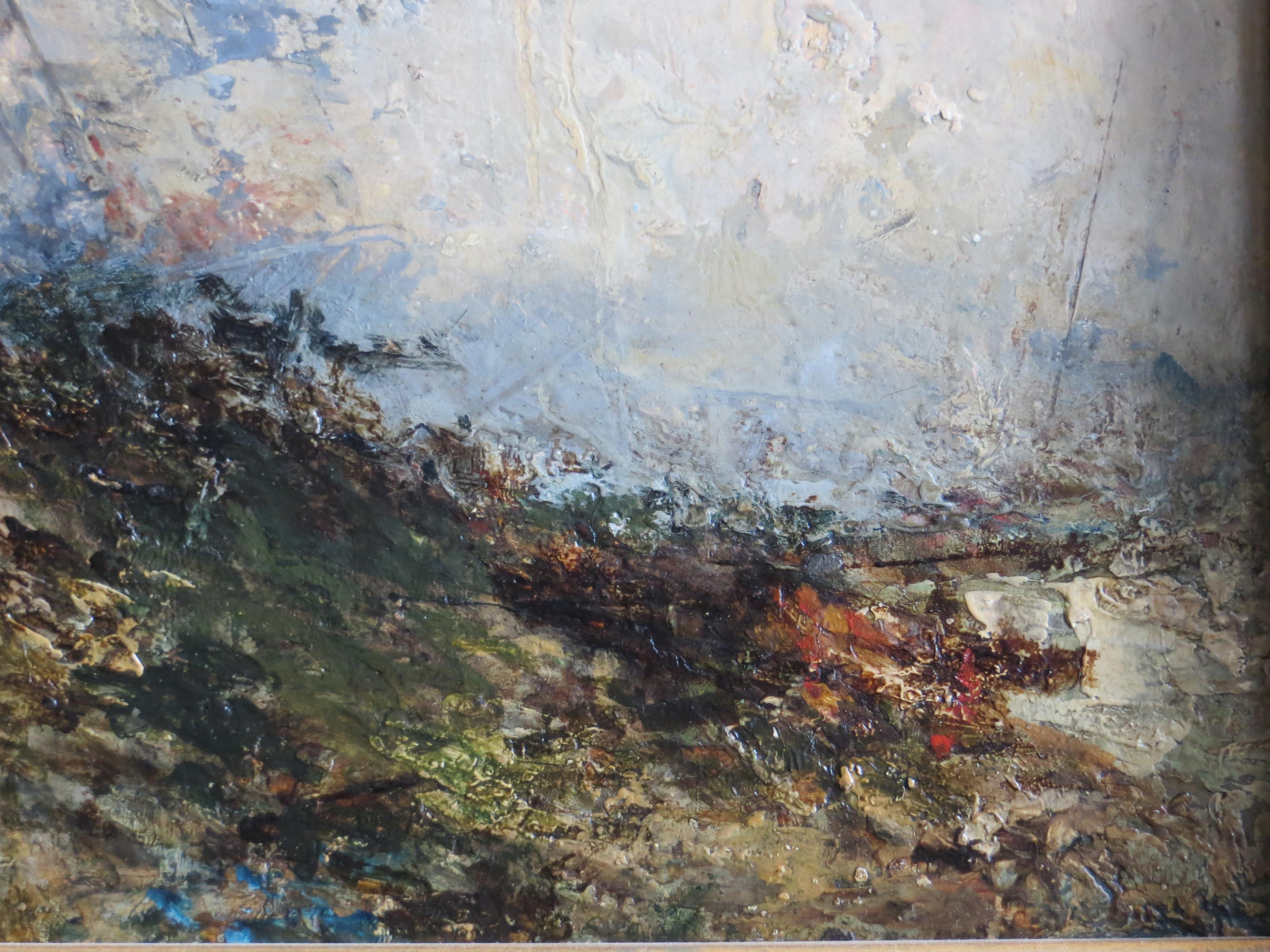 Seescape Bretany firmato Karnec - Painting di Karnec Jean Etienne