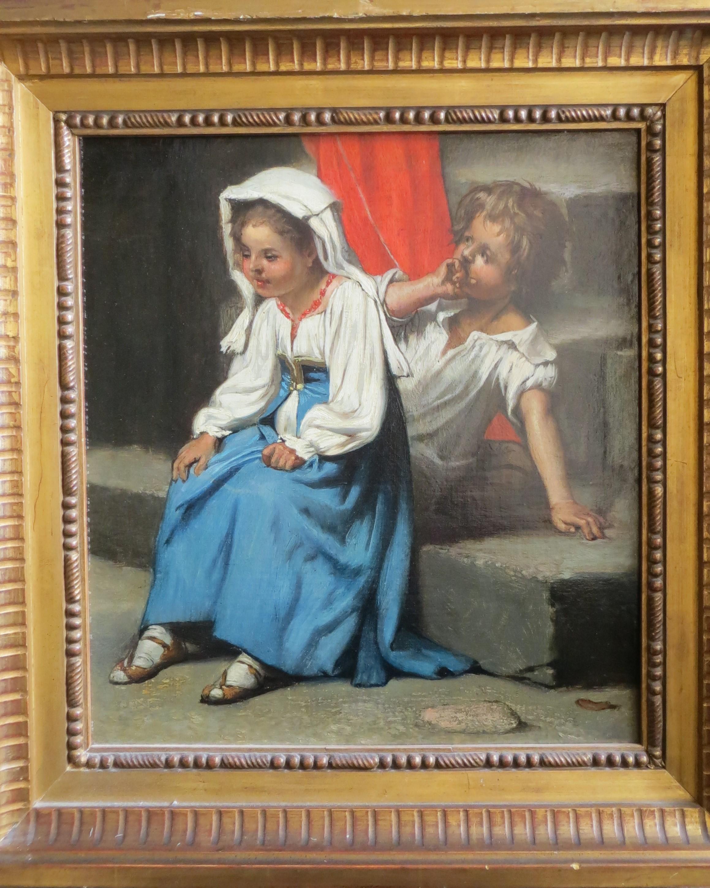 Neapolitan Children - Painting by Ernest Hebert