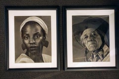 A Pair of Portraits of Native Man and African Woman by Joseph TOTORA