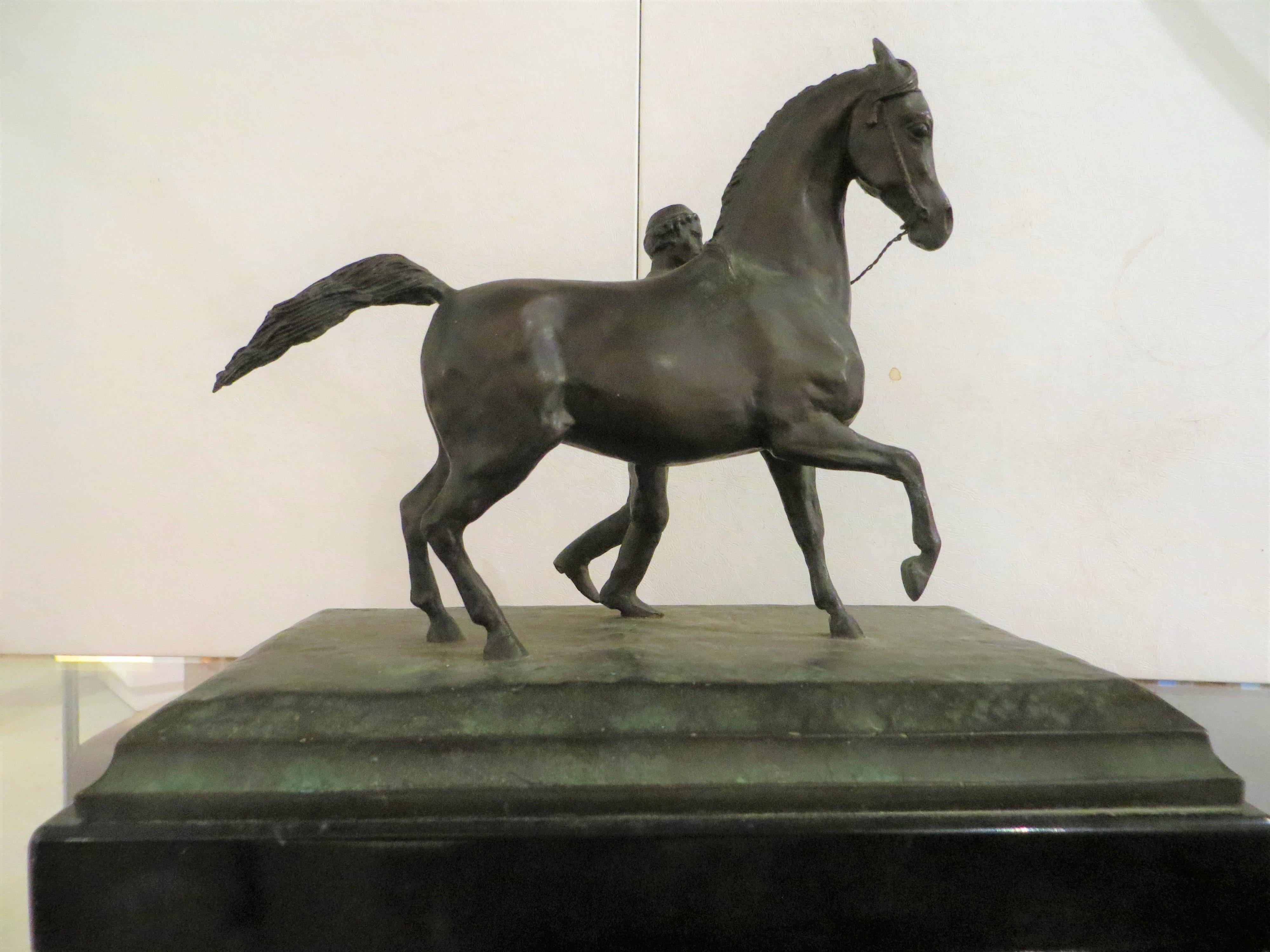 Horse with a Boy, Bronze Signed  - Sculpture by  Littlejohn Melinda