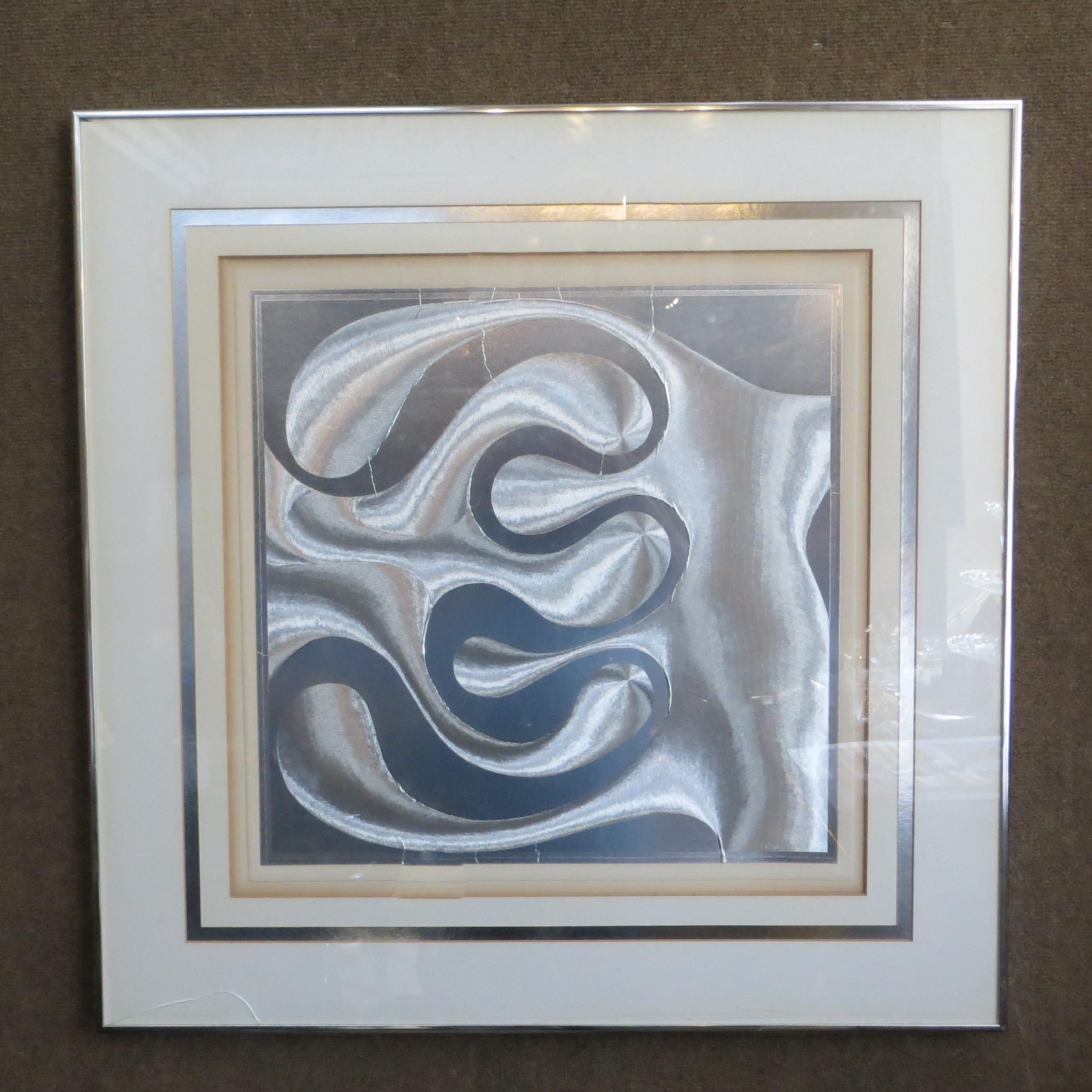 Ohne Titel Estampe/aluminium - Gray Abstract Print by Patrick Dupre 