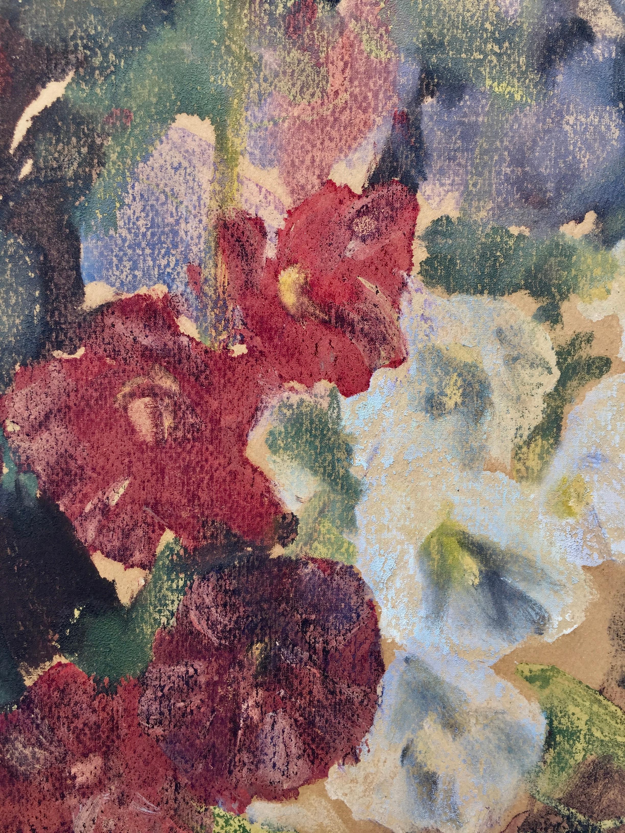 FLOWERS - Monotype de l'exposition du Smithsonian de 1997 - Impressionnisme américain Print par Karl Yens