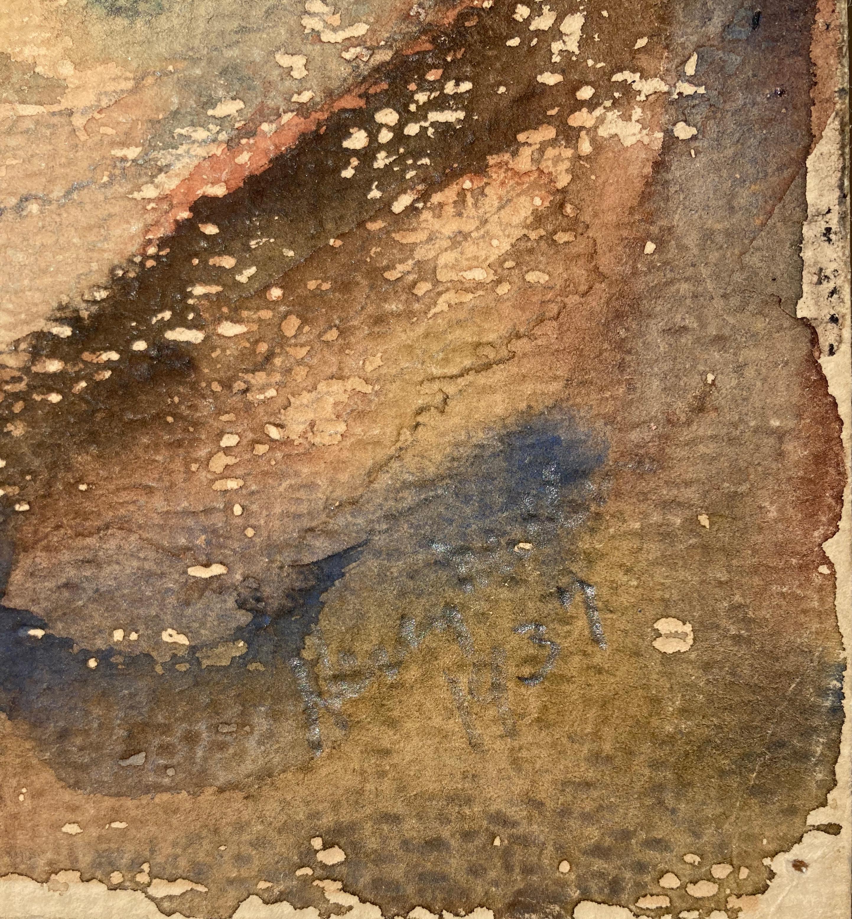 NUDE MIT SAIL BOAT (Braun), Landscape Art, von Henry Miller