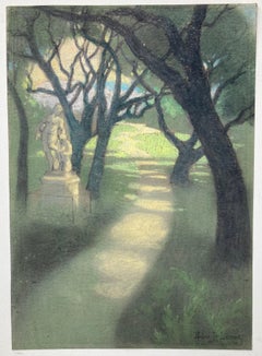  TREES WITH SUNLIT and SHADOWED PATH 