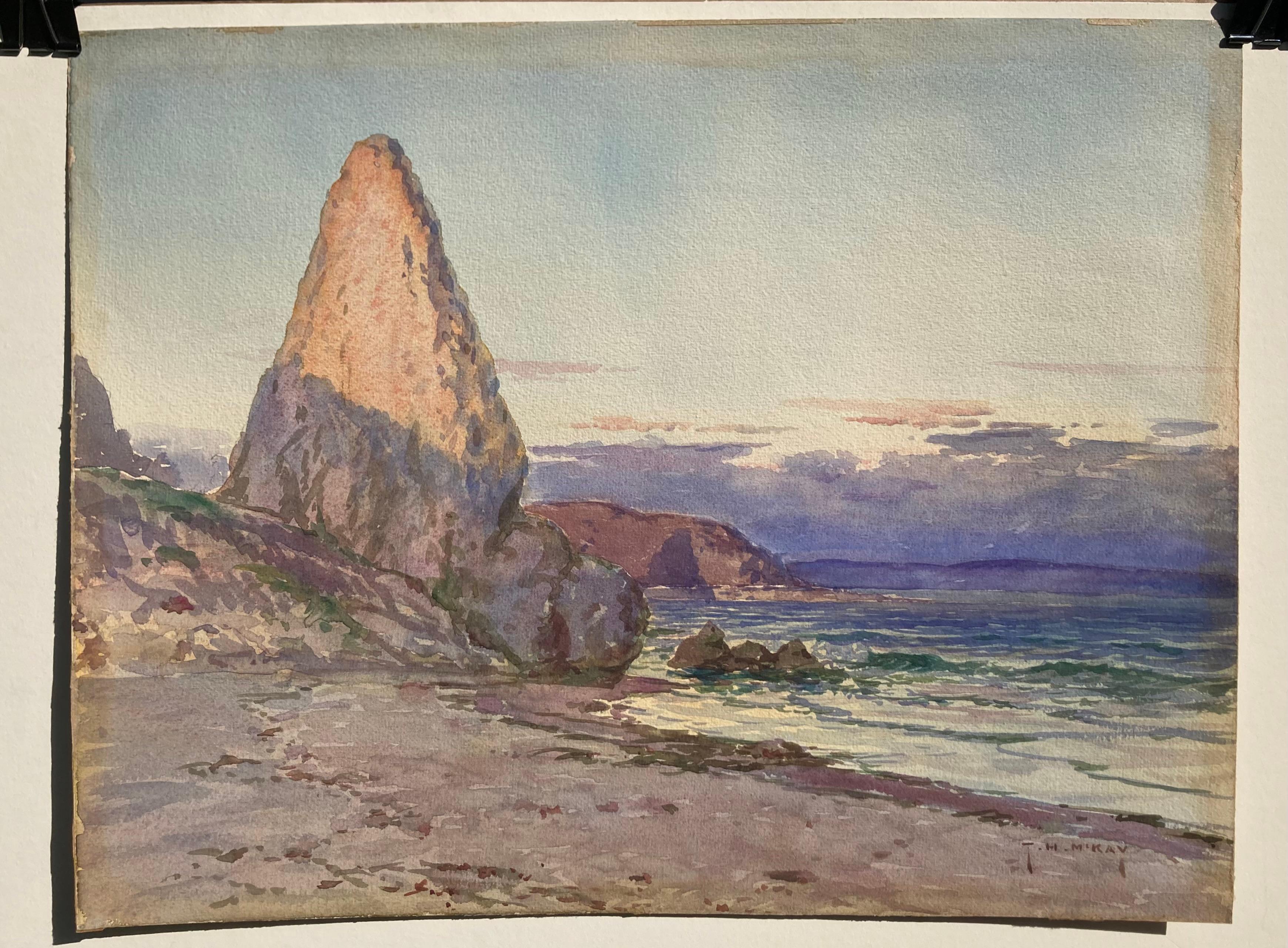 CASTLE ROCK – SANTA MONICA, CA (Amerikanischer Impressionismus), Art, von Thomas Hill McKay