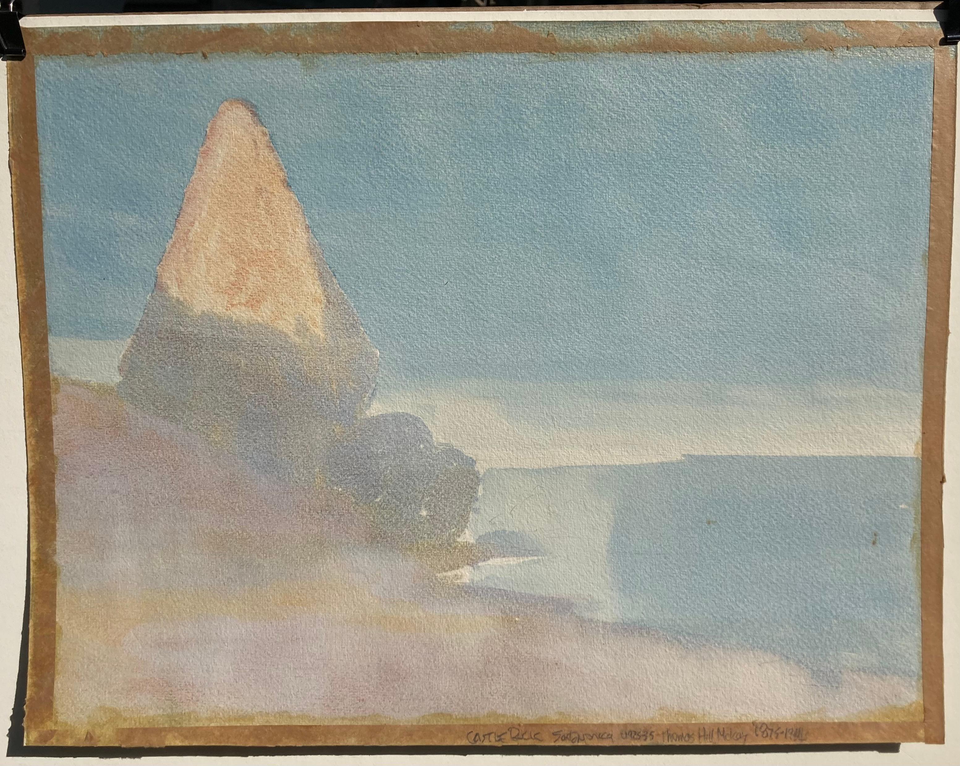 THOMAS HILL McKAY (1875-1941)

ARCH ROCK - SANTA MONICA, CA  c. 1925-30
Watercolor, signed lower right. Sheet 14 x 18 inches.. Additional full sheet study on verso.. Generally good condition save for discoloration at the sheet edges from old tape.