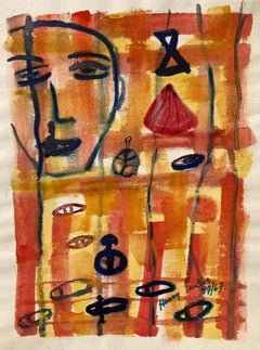 (VISAGE ABSTRAIT ORANGE)