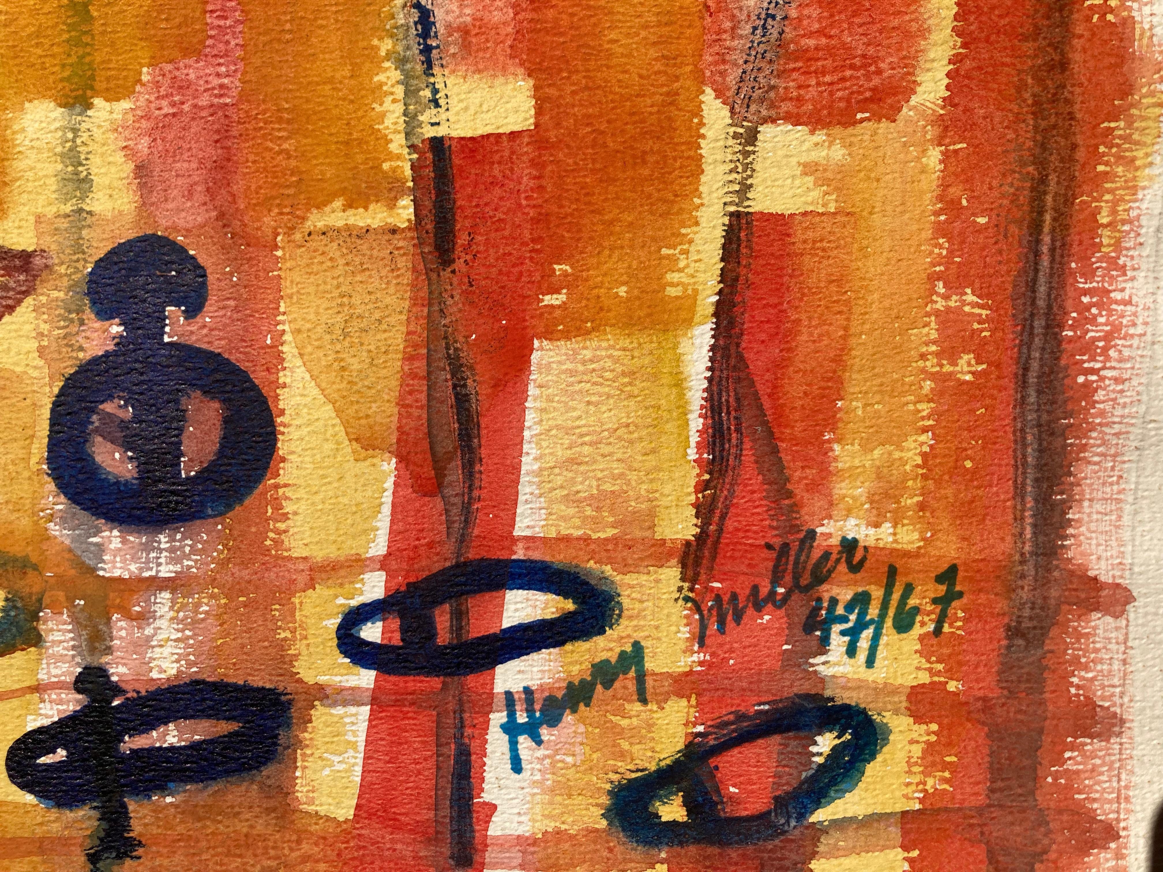 (ORANGEFARBENES ABSTRAKTES GESICHT) – Art von Henry Miller