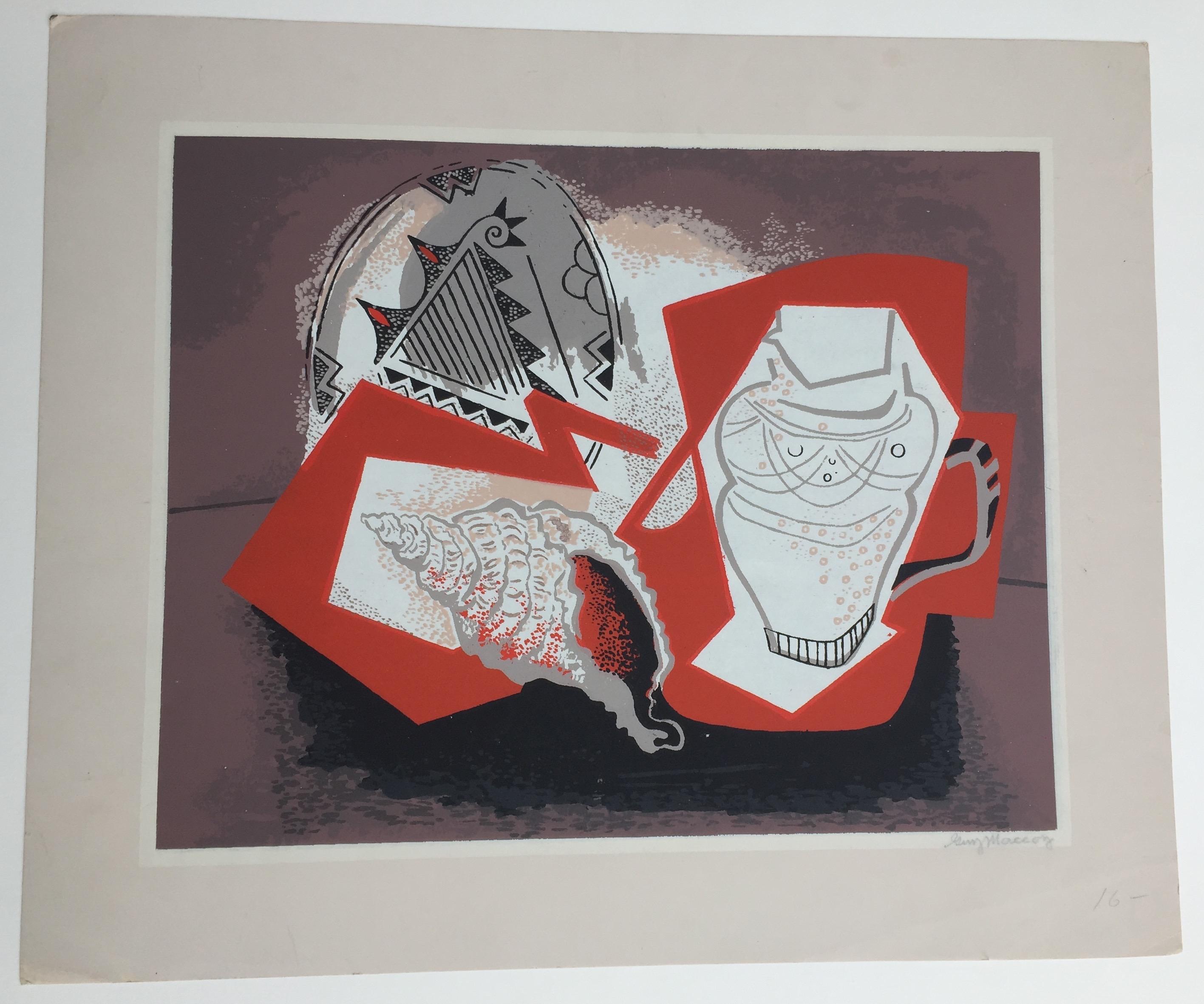 Abstract Still Life - Abstract Expressionist Print by Guy MacCoy