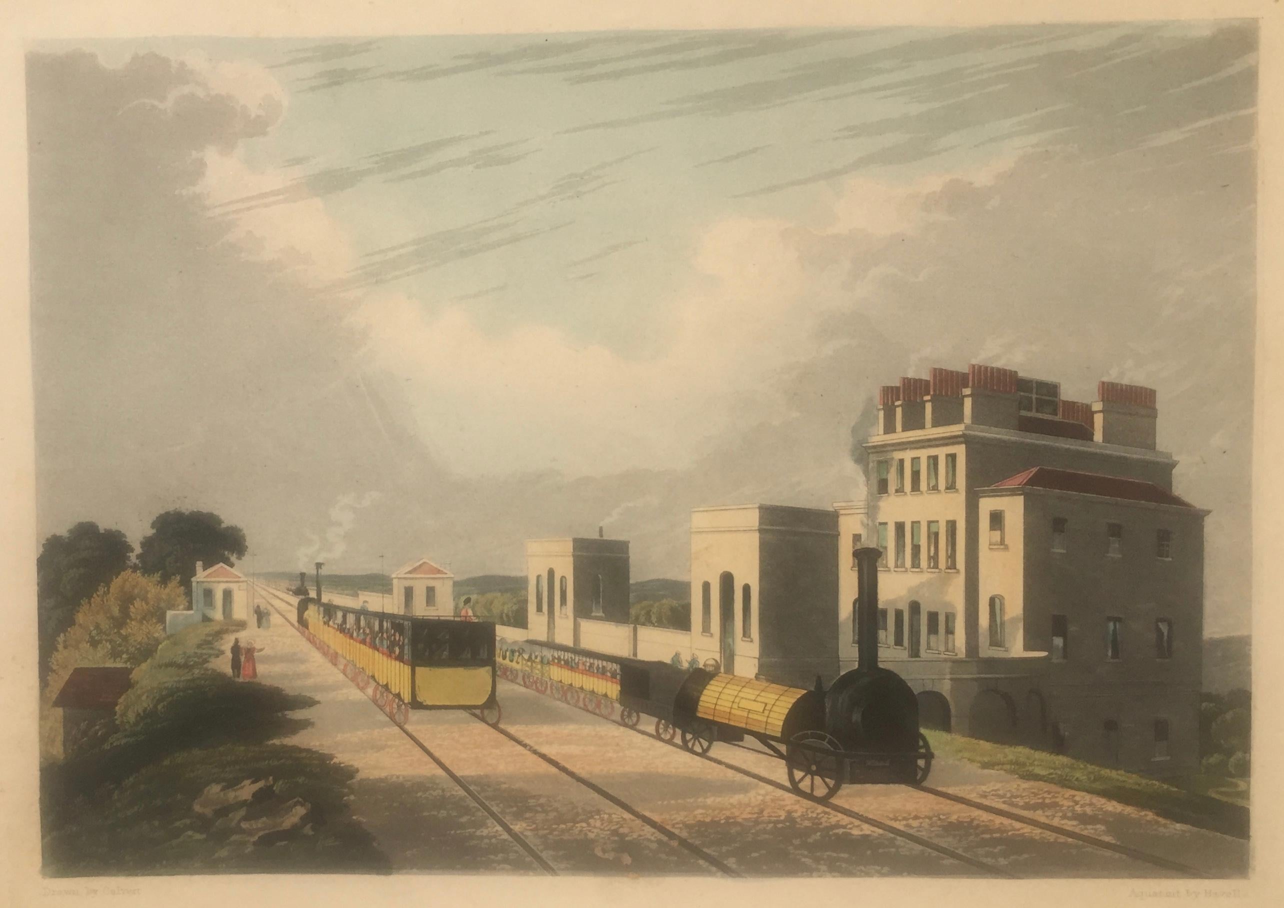 Robert  Havell, Jr. Print - View of the Manchester & Liverpool Railway. Taken at Newton. 1825