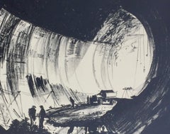 Vue intérieure du tunnel 1 -  Création d'un barrage de seaux