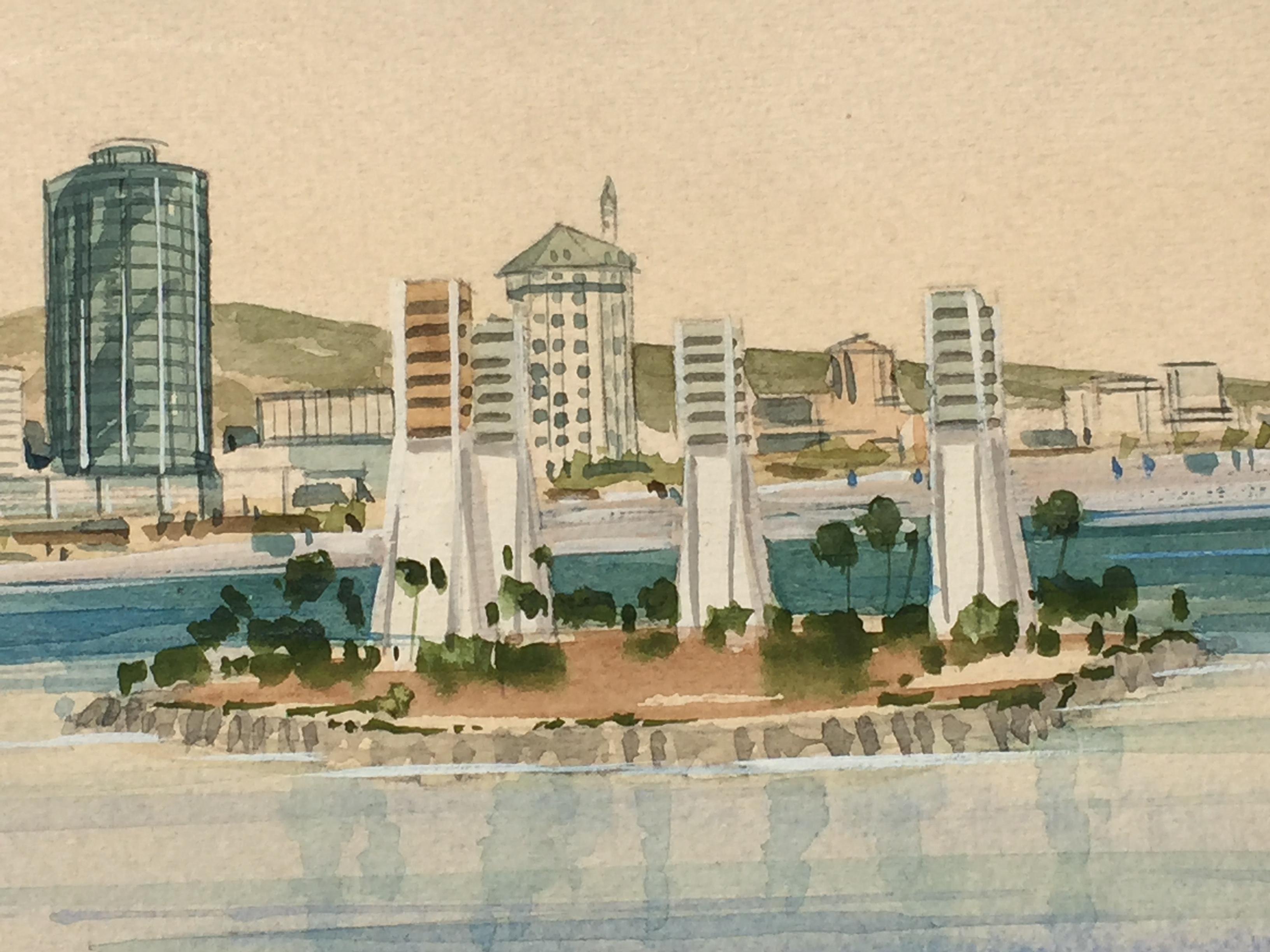 QUEEN MARY,  LONG BEACH,  CA -  ORIGINAL ARTIST DESIGN CONCEPT FOR PLACEMENT - Realist Art by Segroves