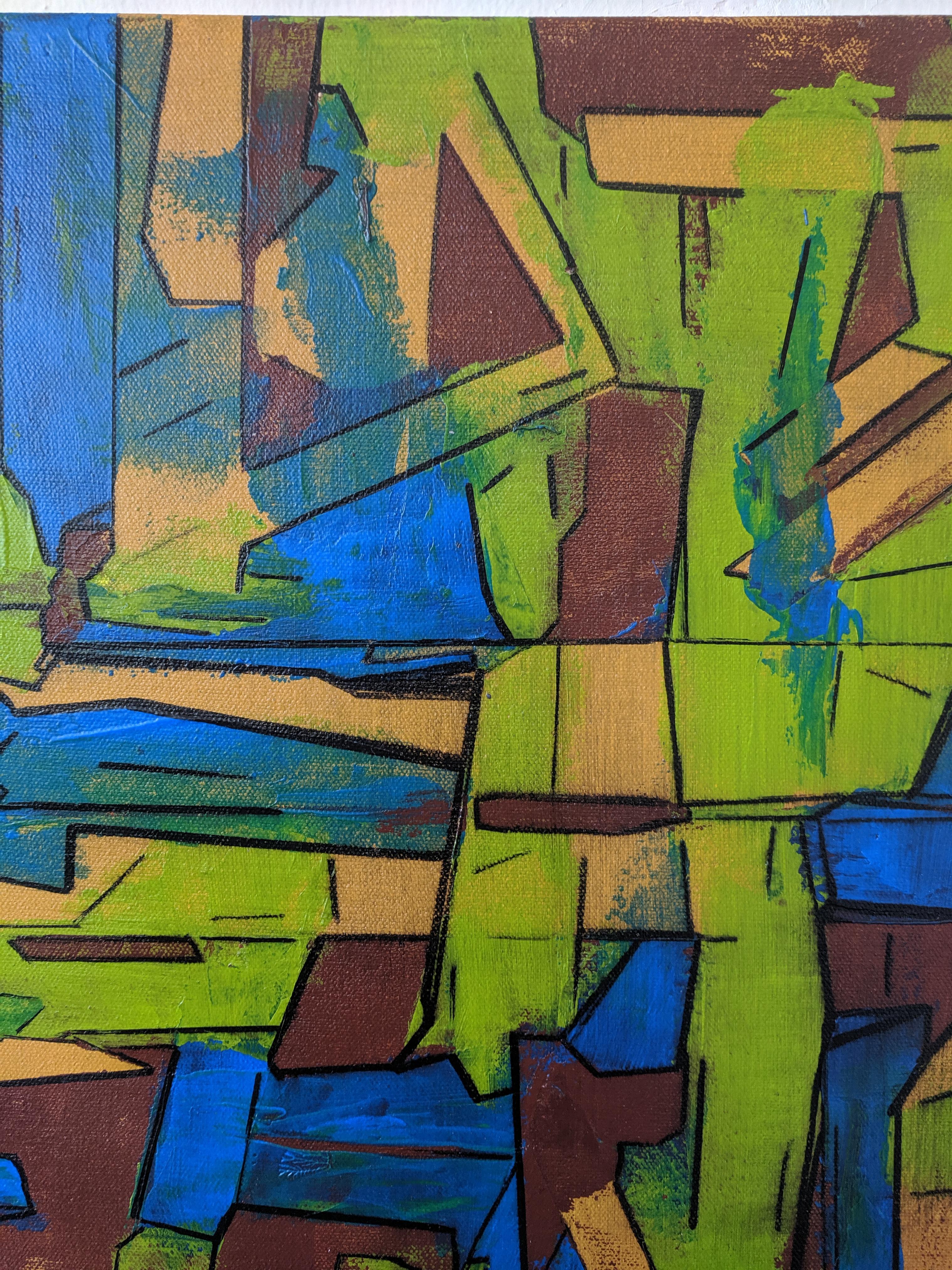 Geometric Abstract Painting --Travels For Sale 1