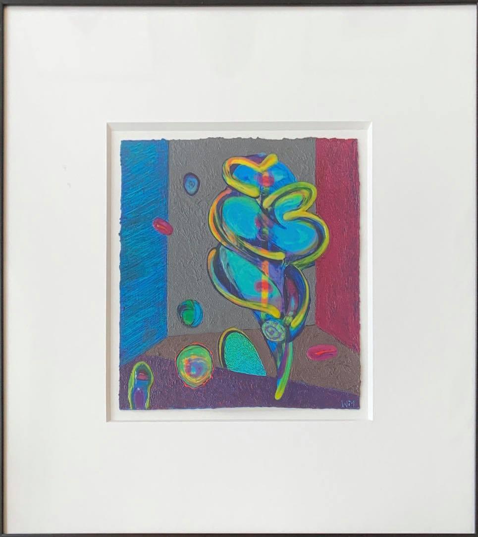 Willie Marlowe Abstract Painting - Acrylic on Paper-- Mayday Spun Glass