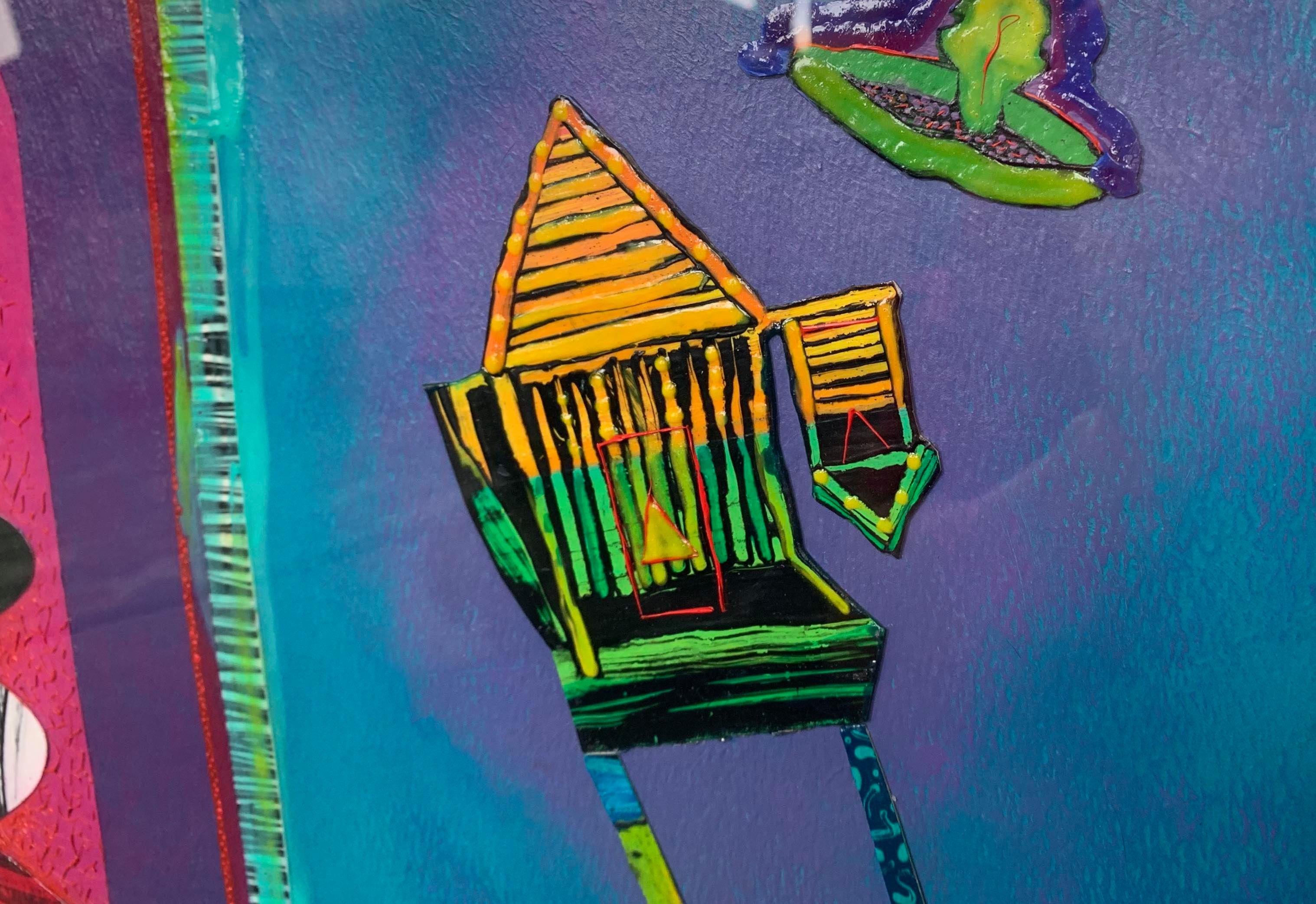 Pintura acrílica sobre papel -- Díptico de collage V en venta 1
