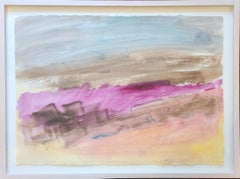 Watercolor Painting -- Abstract Landscape in Cerise