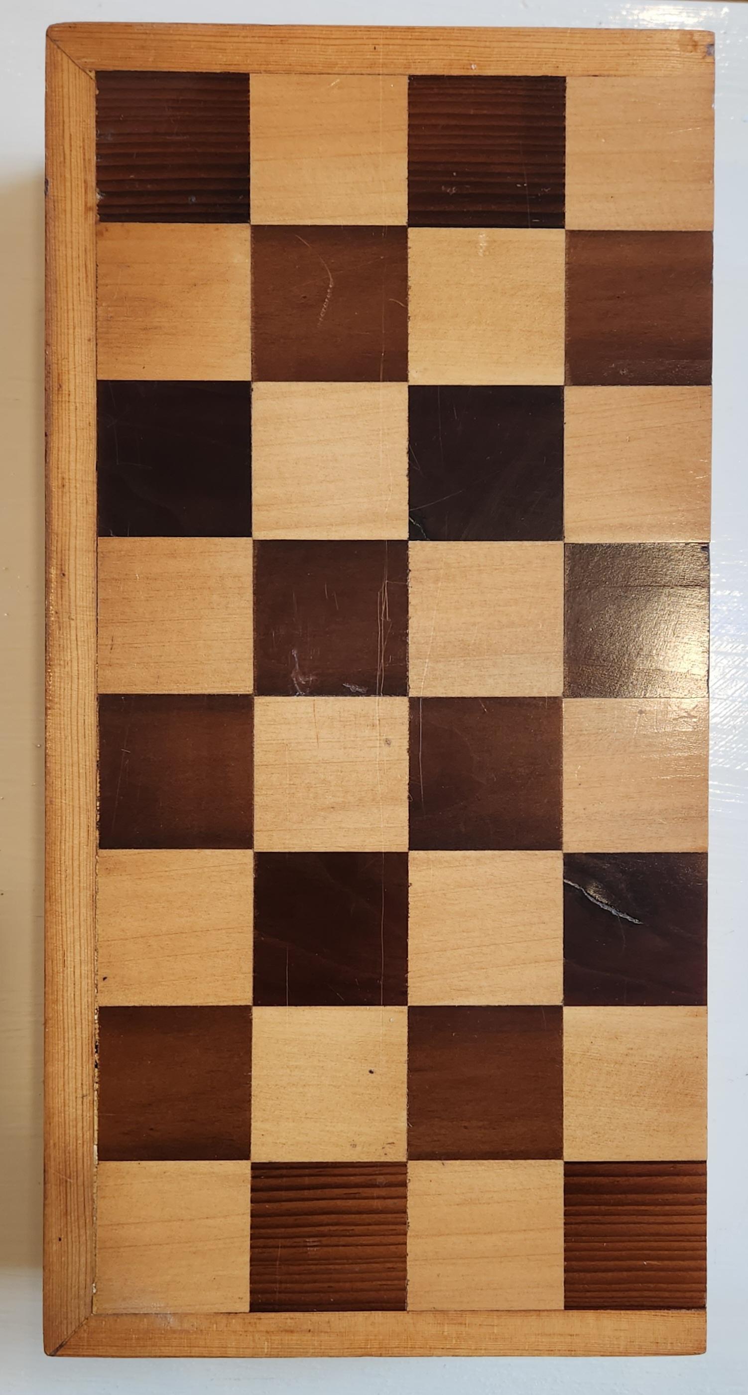 Hand Carved Wooden Chess Set - Modern Art by Unknown