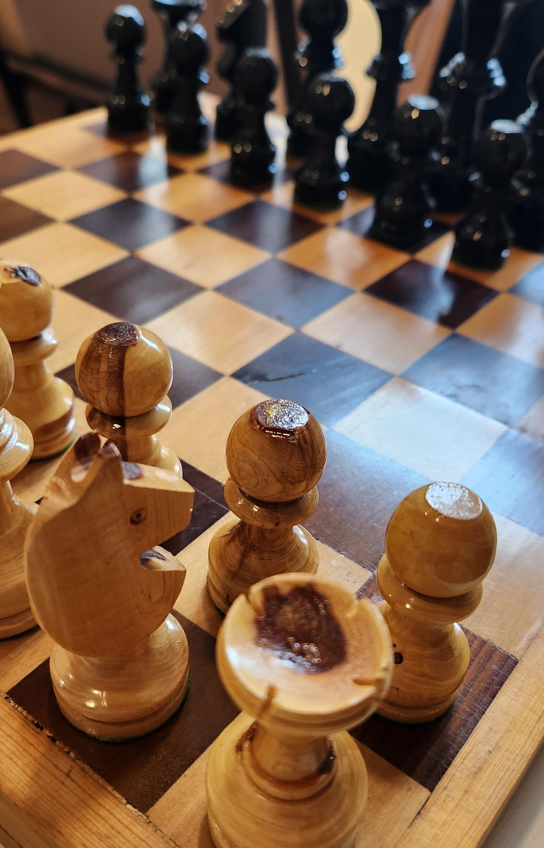 Hand Carved Wooden Chess Set 2