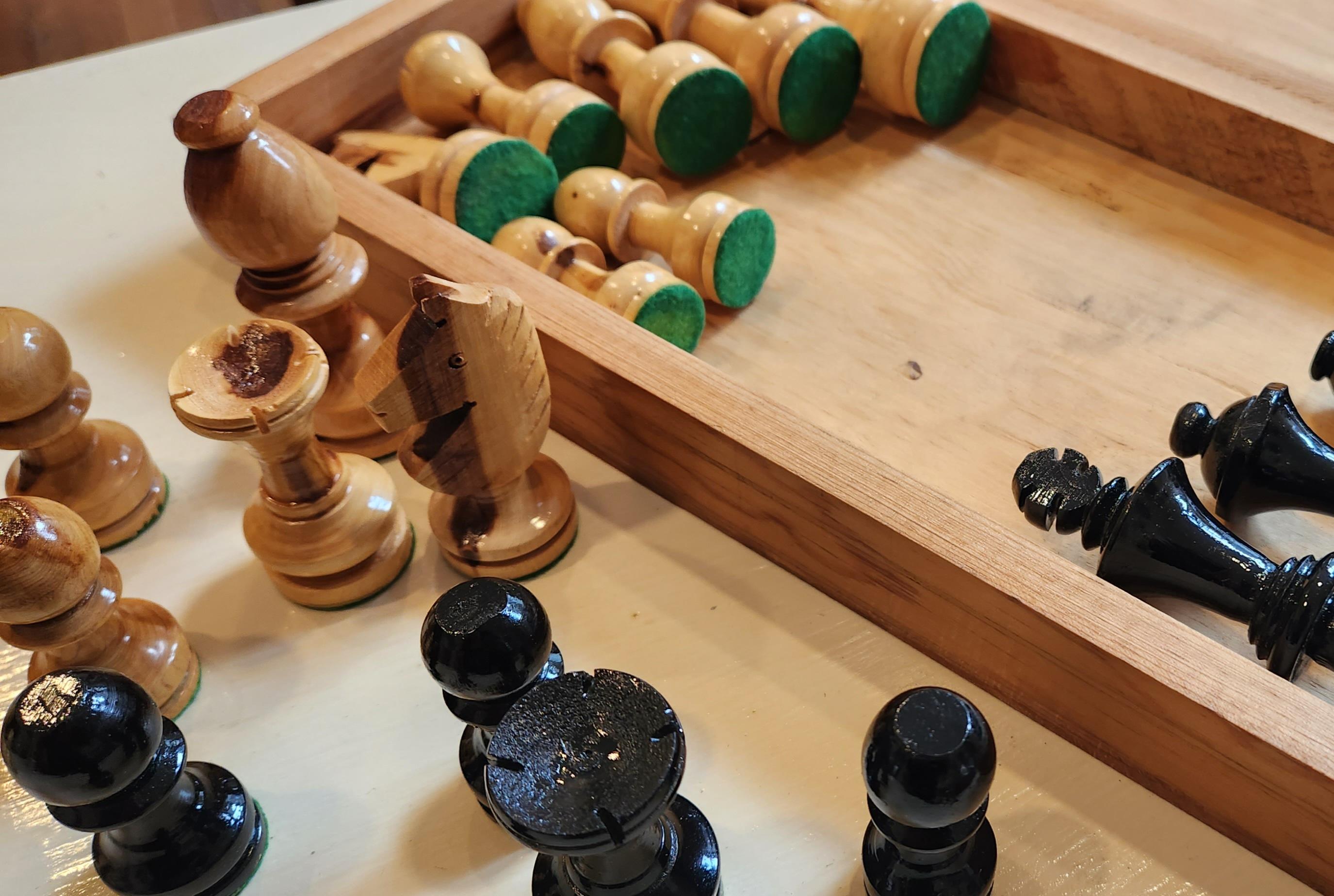Hand Carved Wooden Chess Set 1