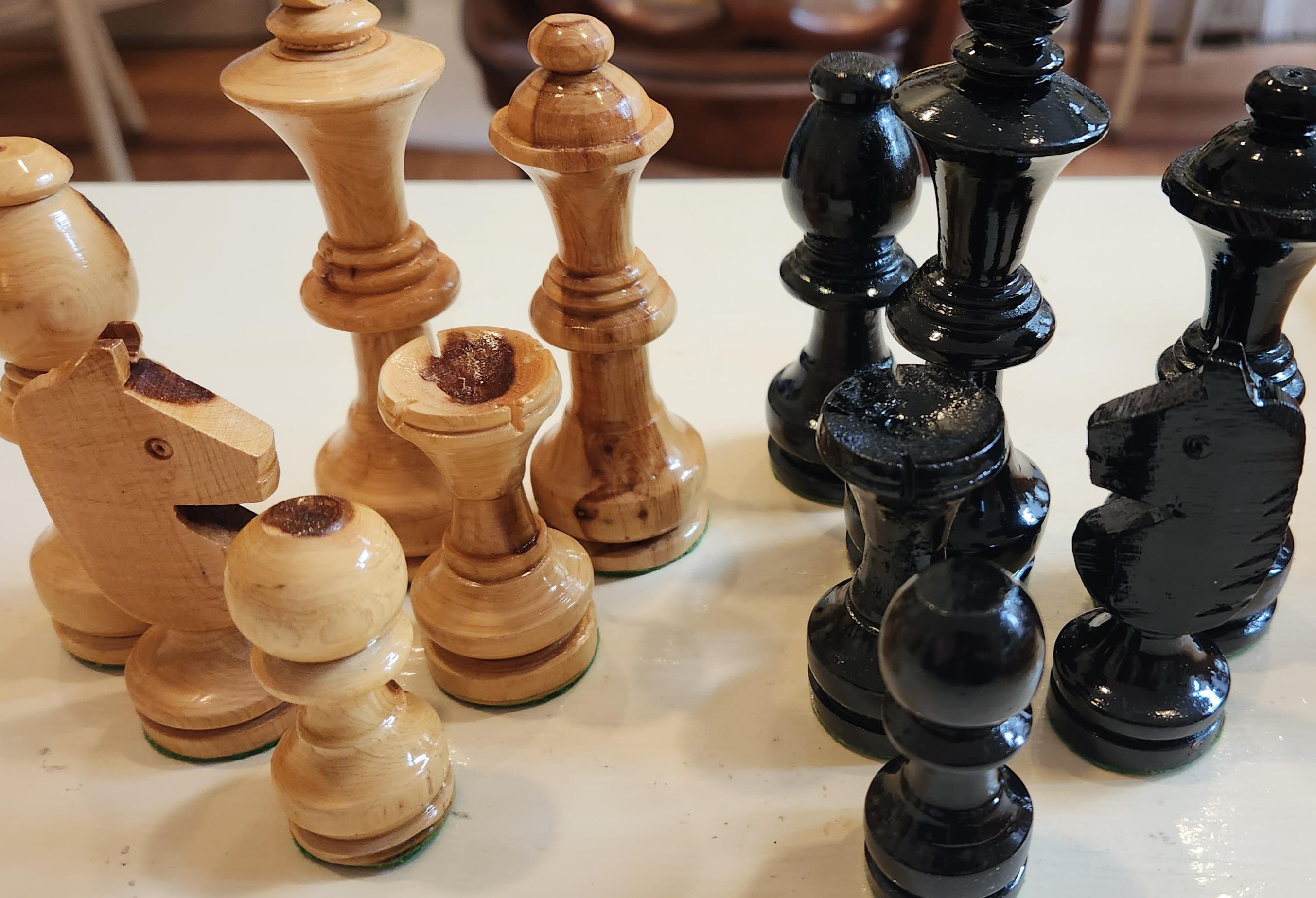 Hand Carved Wooden Chess Set 3