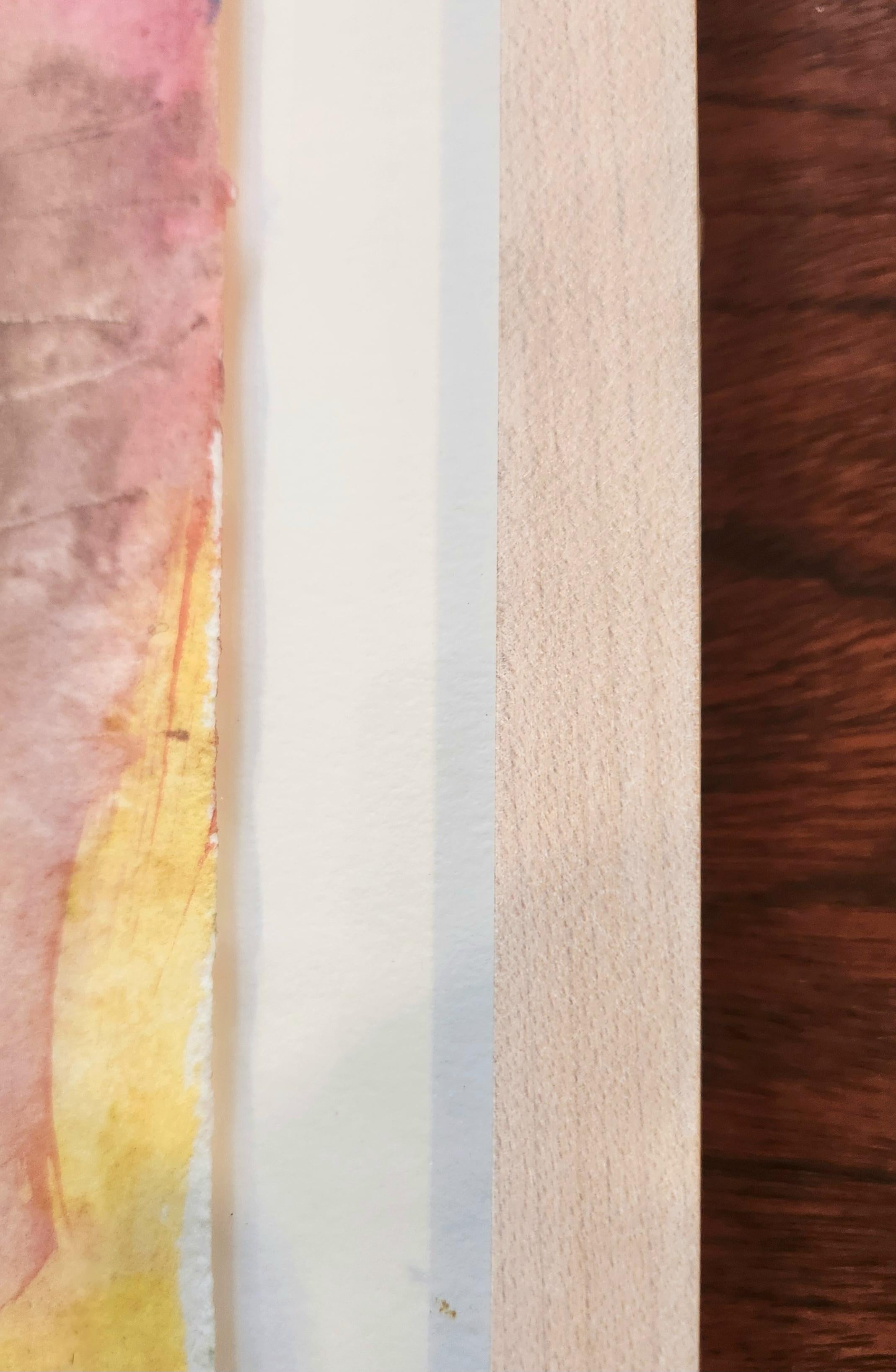 Peinture à l'aquarelle - paysage abstrait en céramique en vente 2