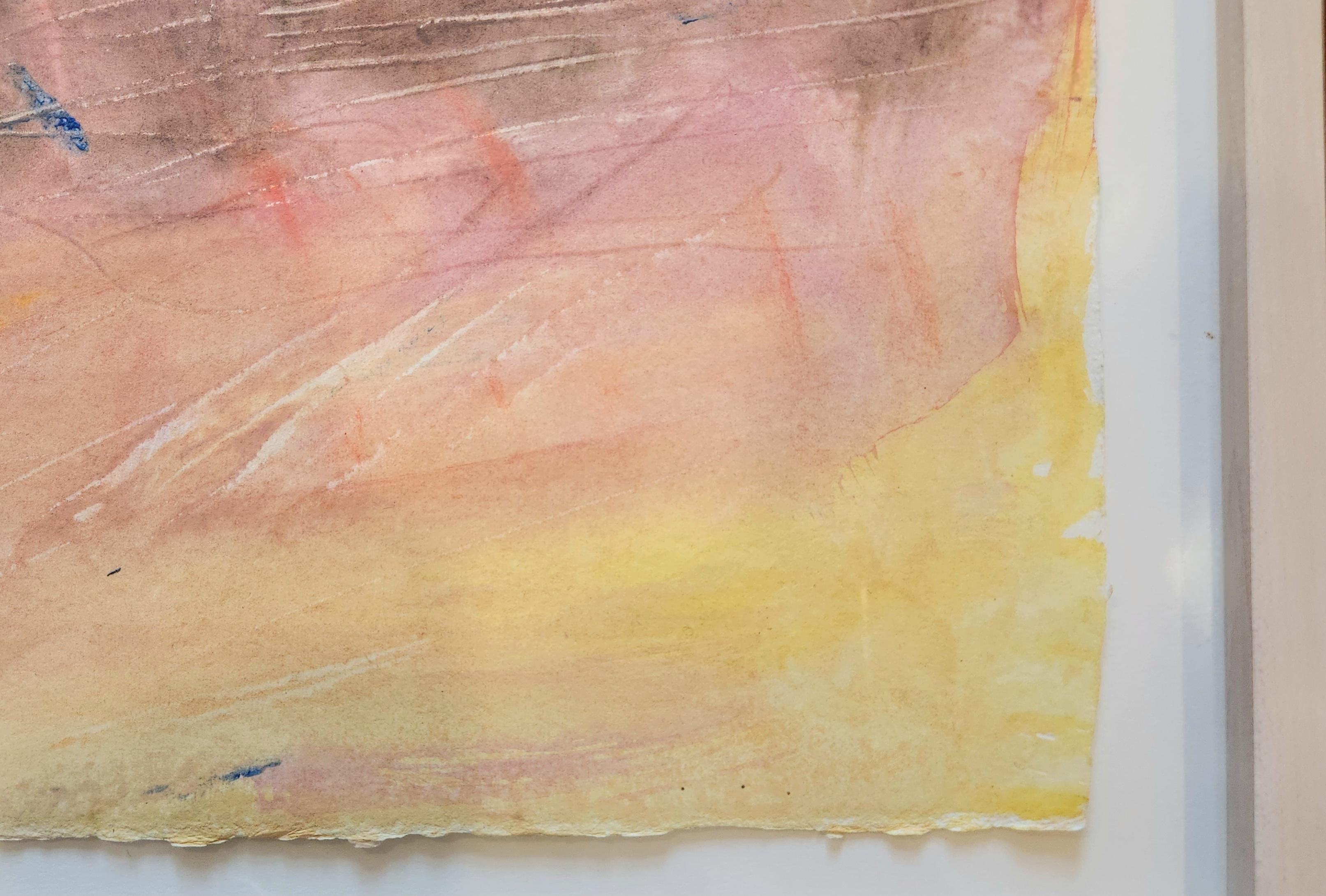Peinture à l'aquarelle - paysage abstrait en céramique - Abstrait Art par Patricia Kerr Ross
