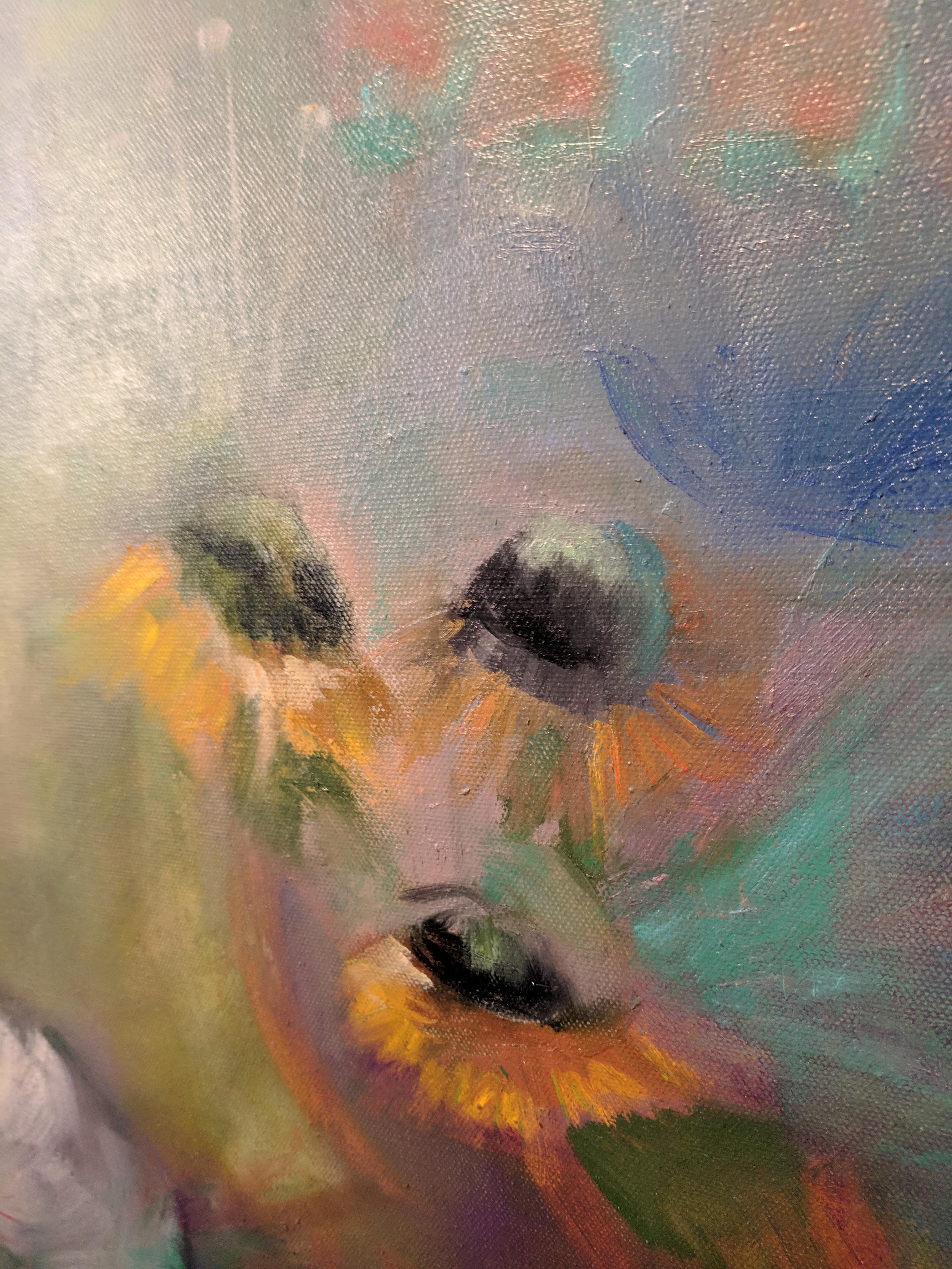 Oil on Canvas Still-life -- Summer Blooms 2