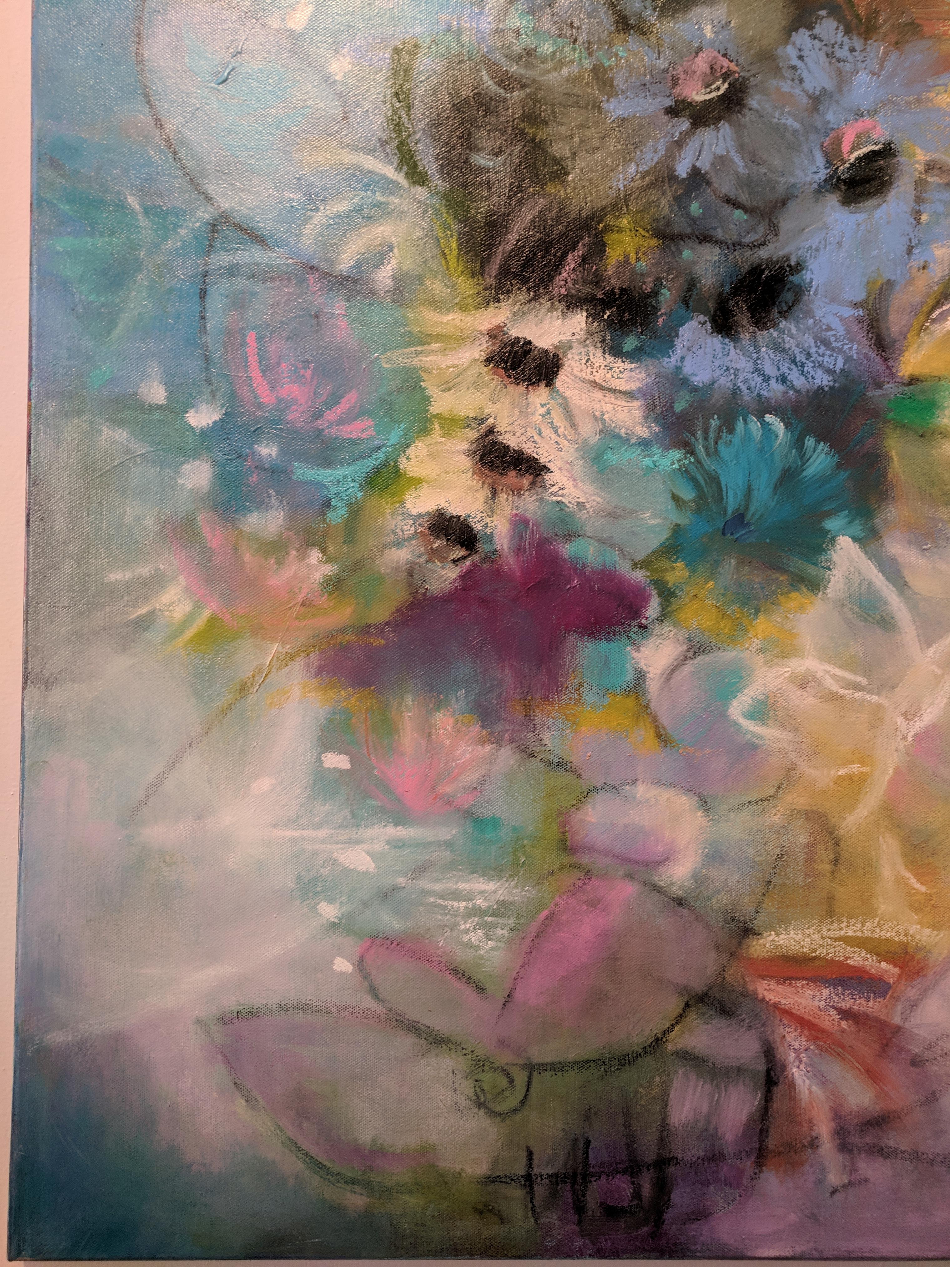 Paint on Canvas -- Garden Symphony  - Contemporary Painting by Alexandra Higgins