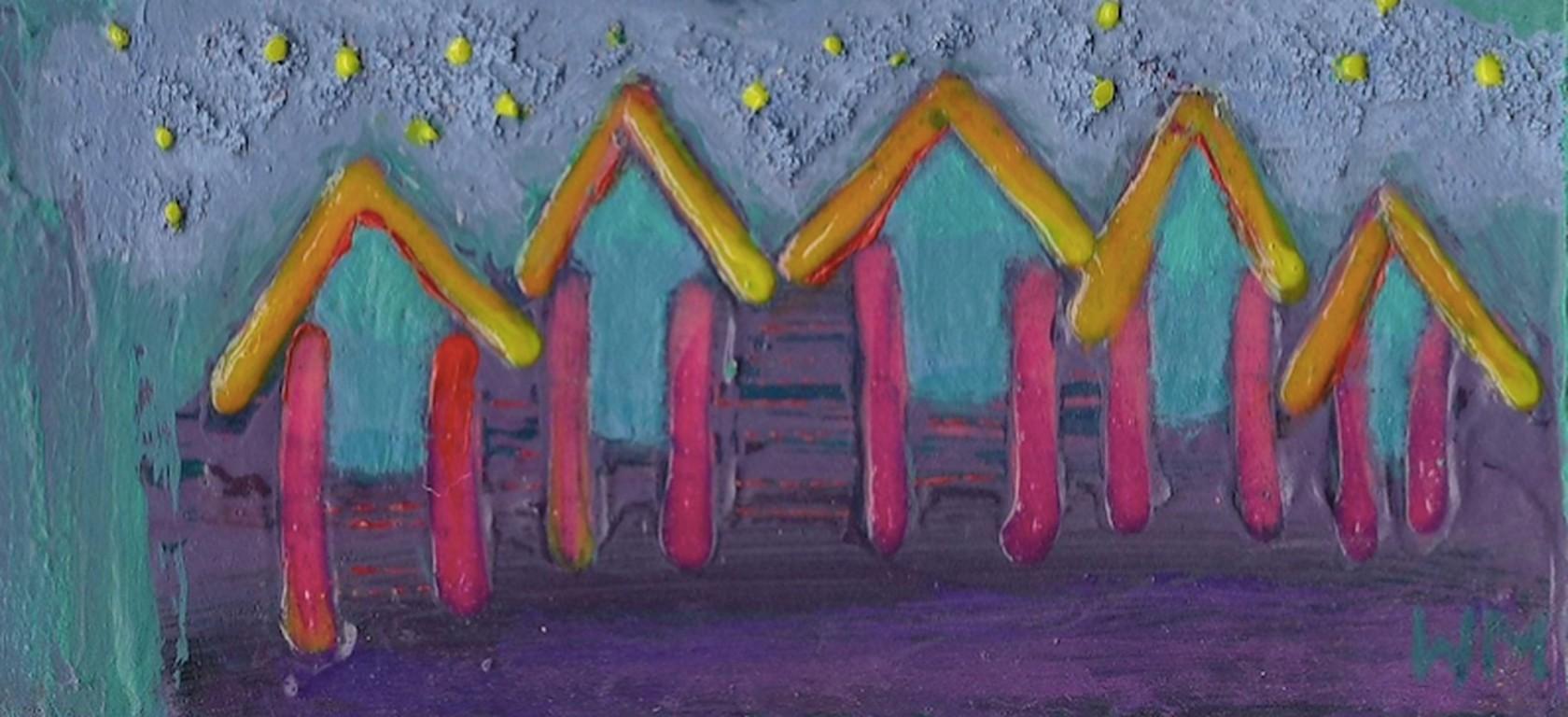 Pintura acrílica sobre papel  --  Cubierta protectora de nubes - Abstract Painting Gris de Willie Marlowe