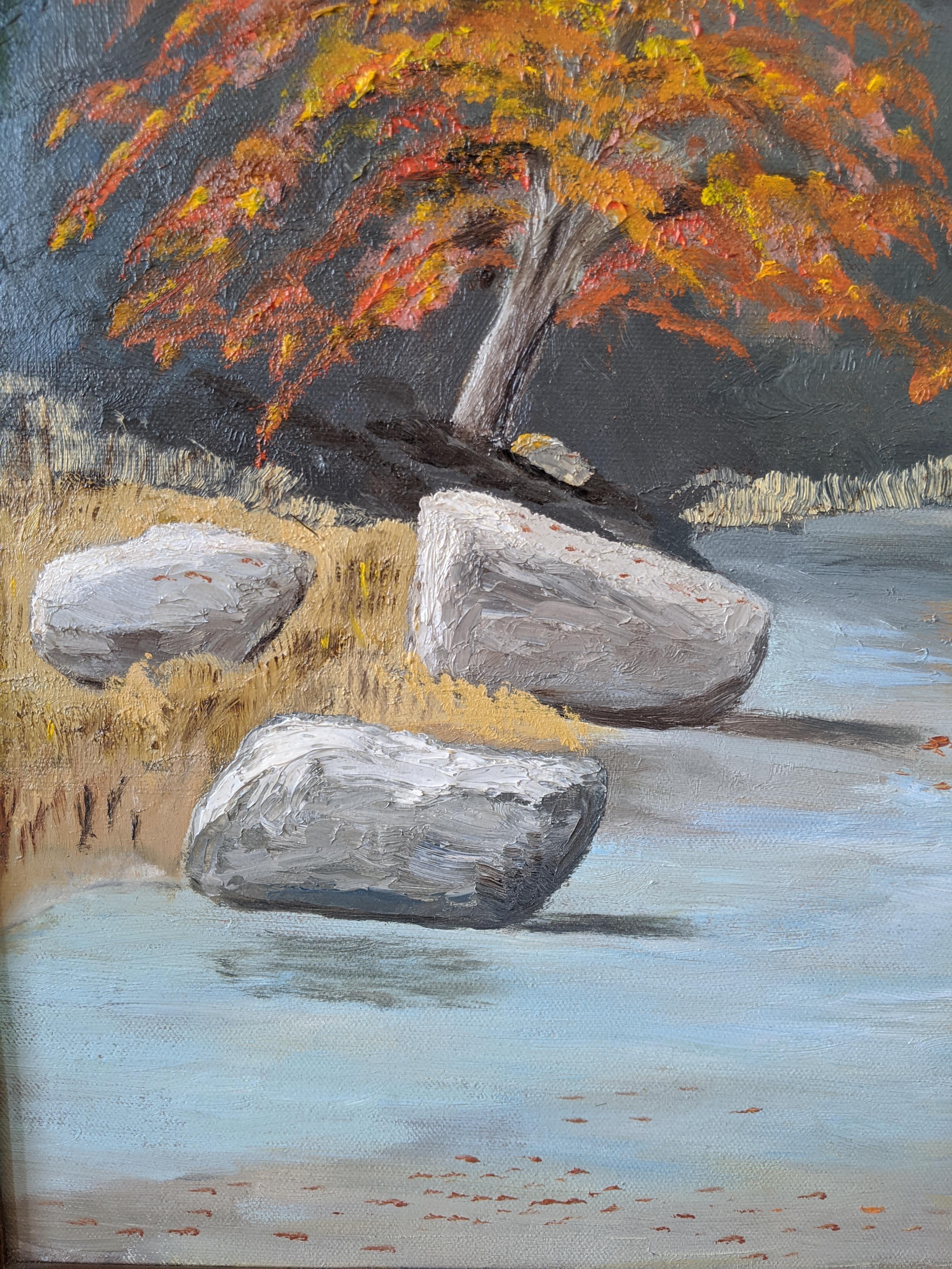 Oil on Canvas Landscape --- Cibolo Creek For Sale 1