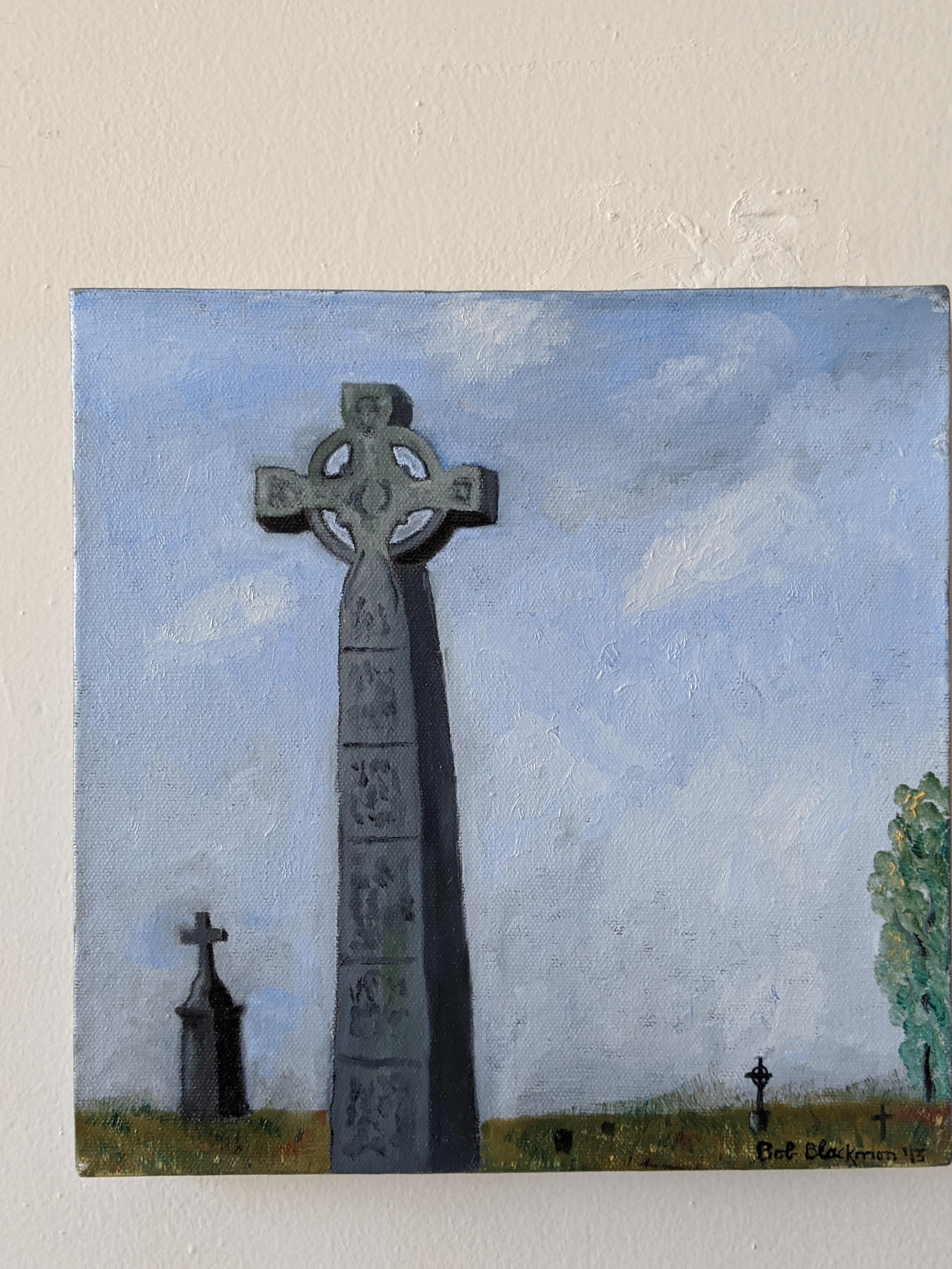 Oil on Canvas-- Clonmacnoise - Contemporary Painting by Bob Blackmon