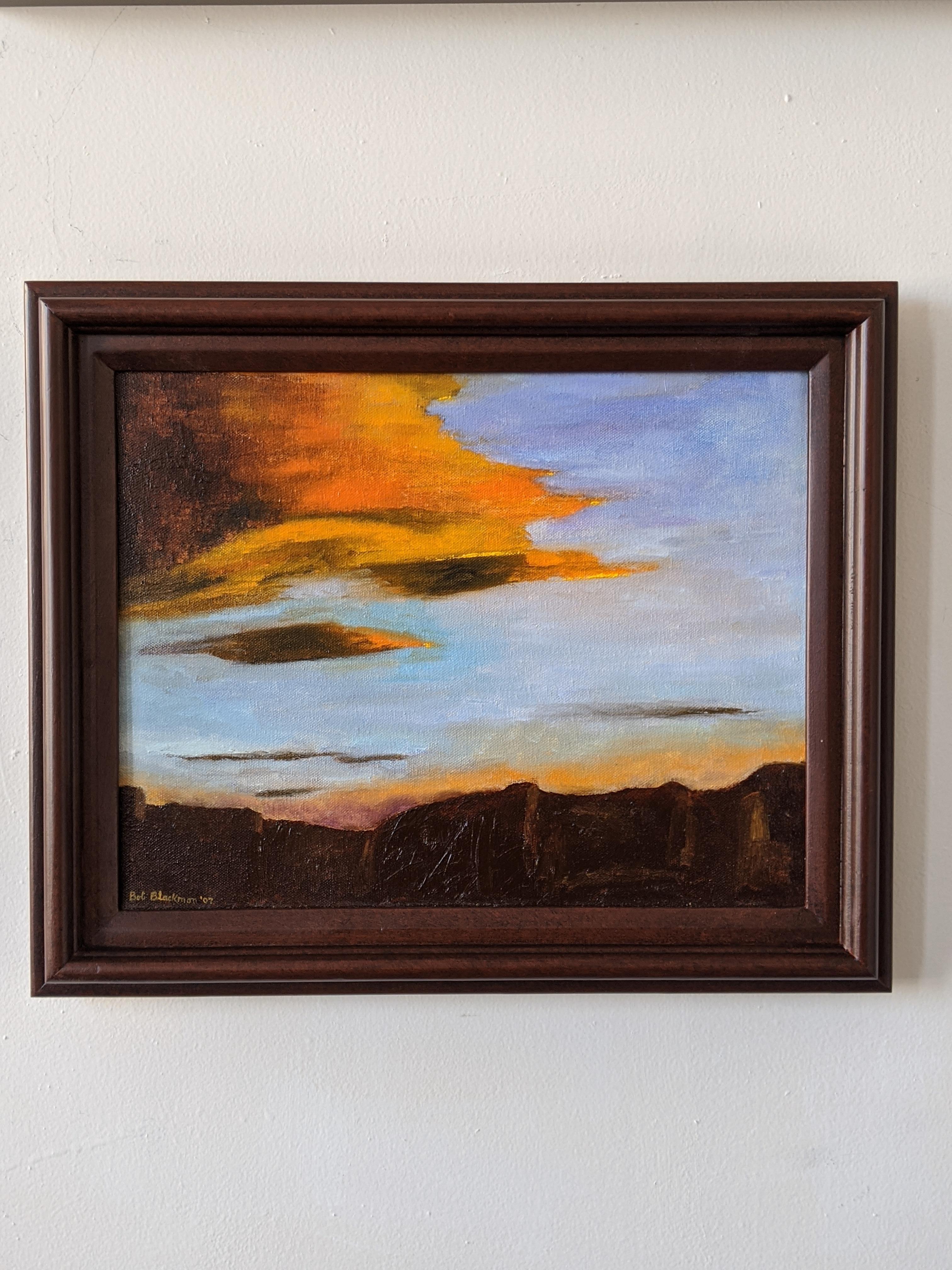 Bob Blackmon Still-Life Painting - Oil on Canvas - Sedona Sunset -- After A Storm
