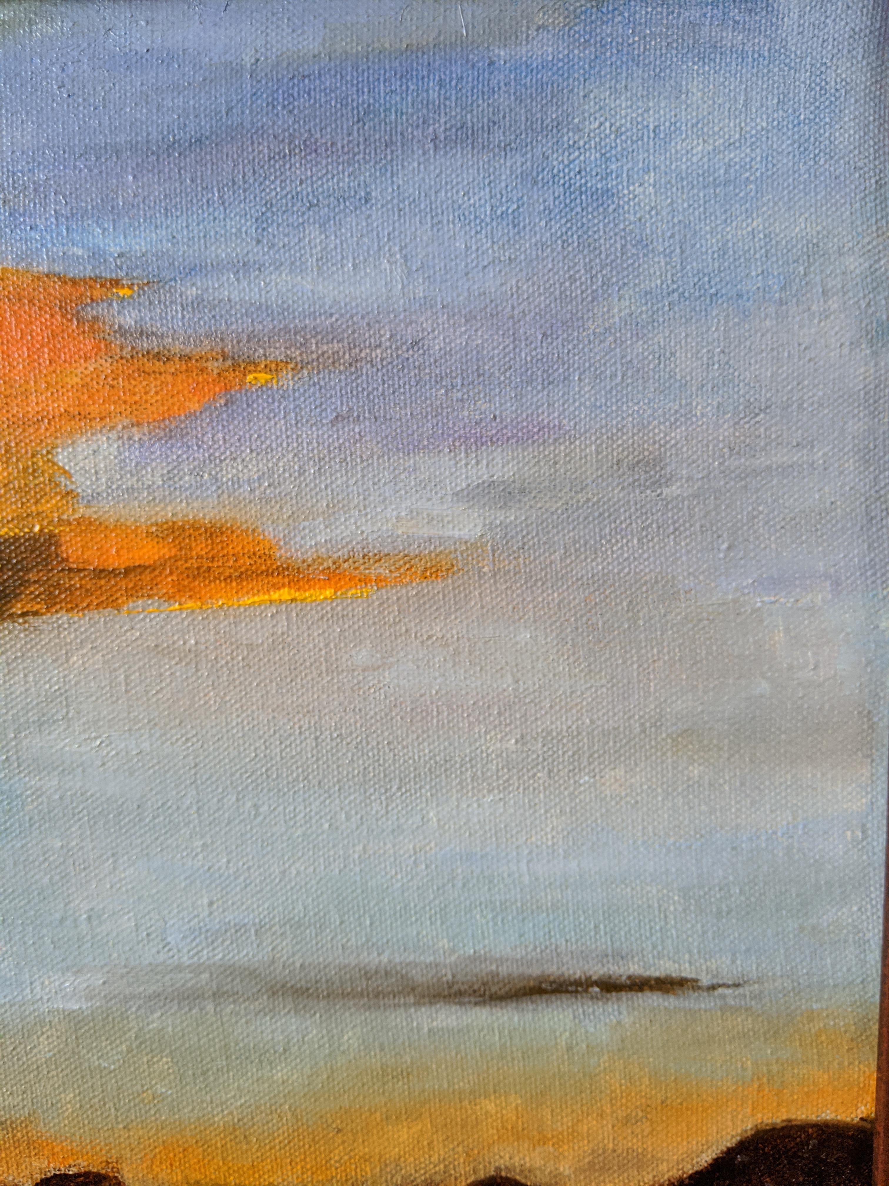 Óleo sobre lienzo - Atardecer en Sedona -- Después de una tormenta - Painting Contemporáneo de Bob Blackmon