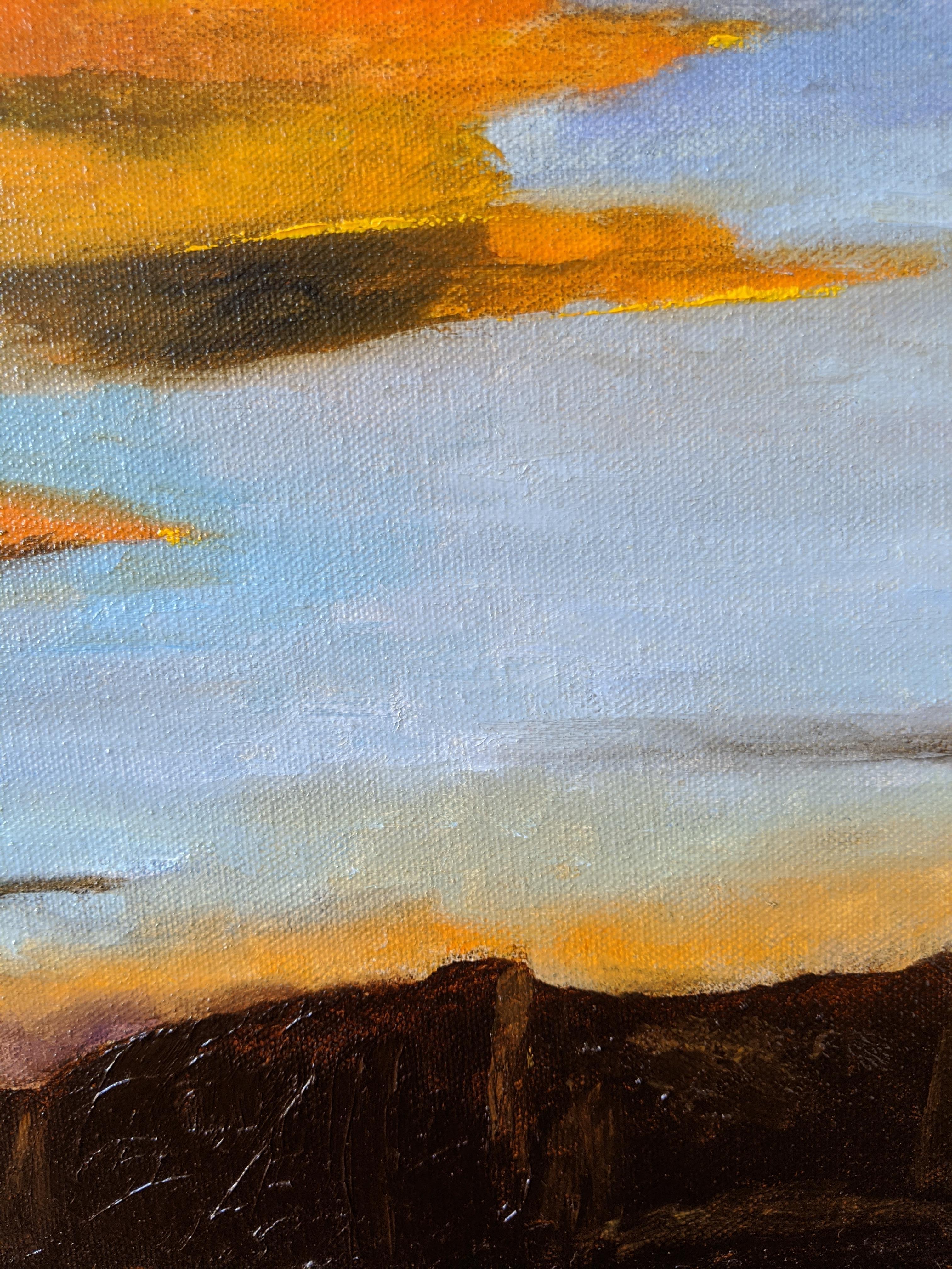 Oil on Canvas - Sedona Sunset -- After A Storm - Contemporary Painting by Bob Blackmon
