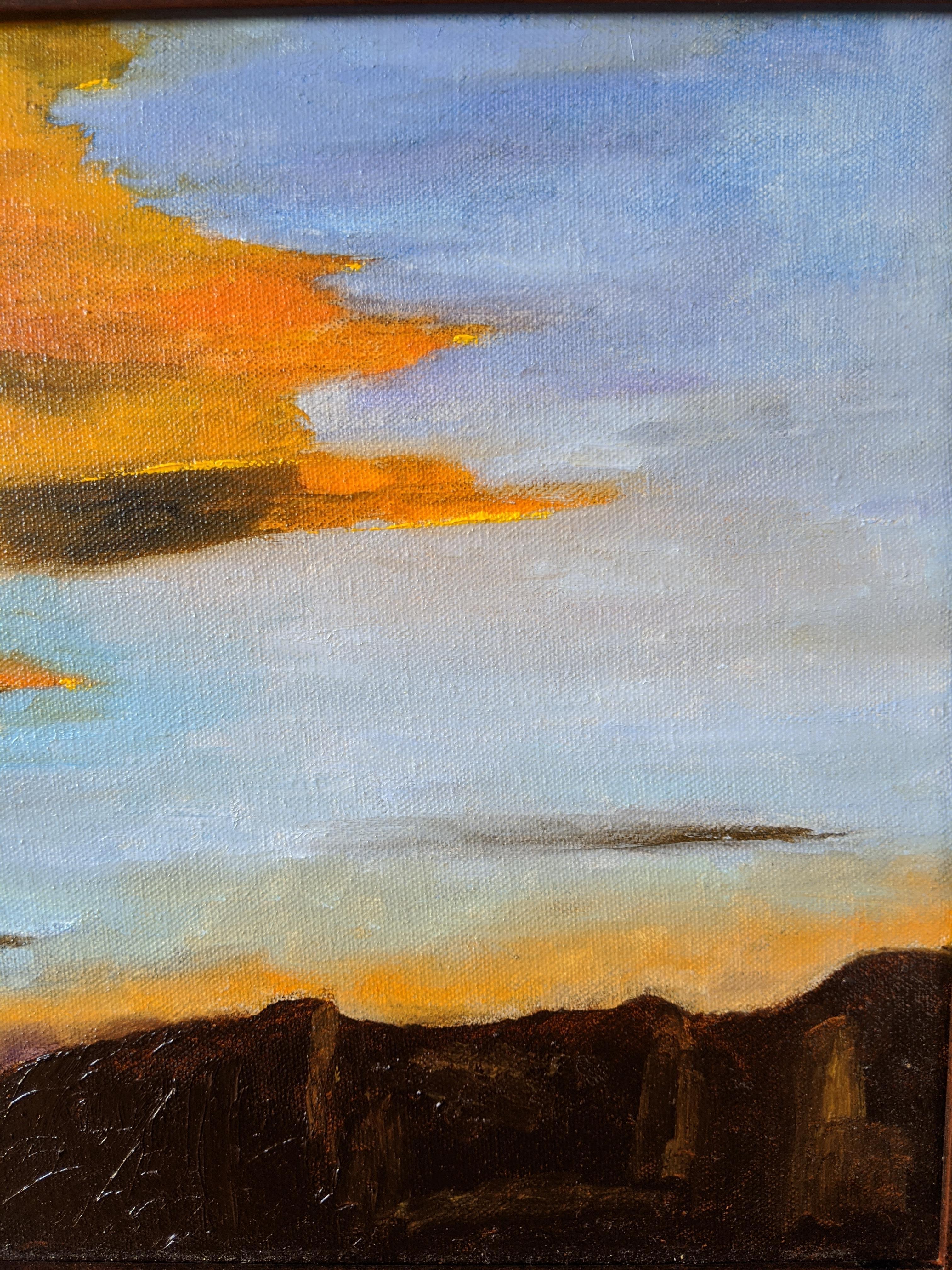 Óleo sobre lienzo - Atardecer en Sedona -- Después de una tormenta en venta 4